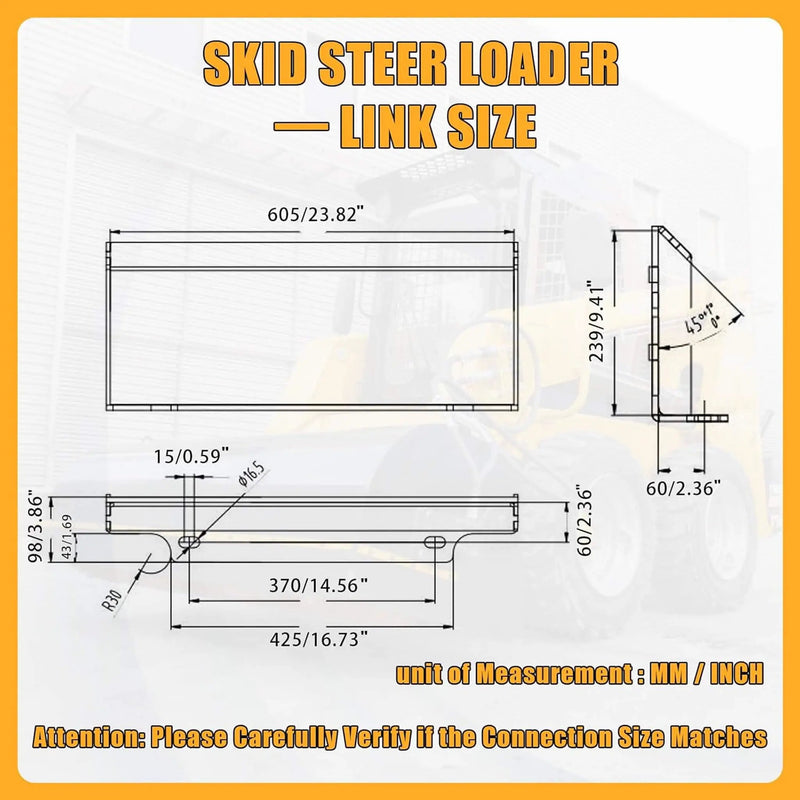 Heavy-Duty Skid Steer Fronthoe Attachment With 12-Inch Bucket (SAK95724) by SAKSBY WHOLESALE