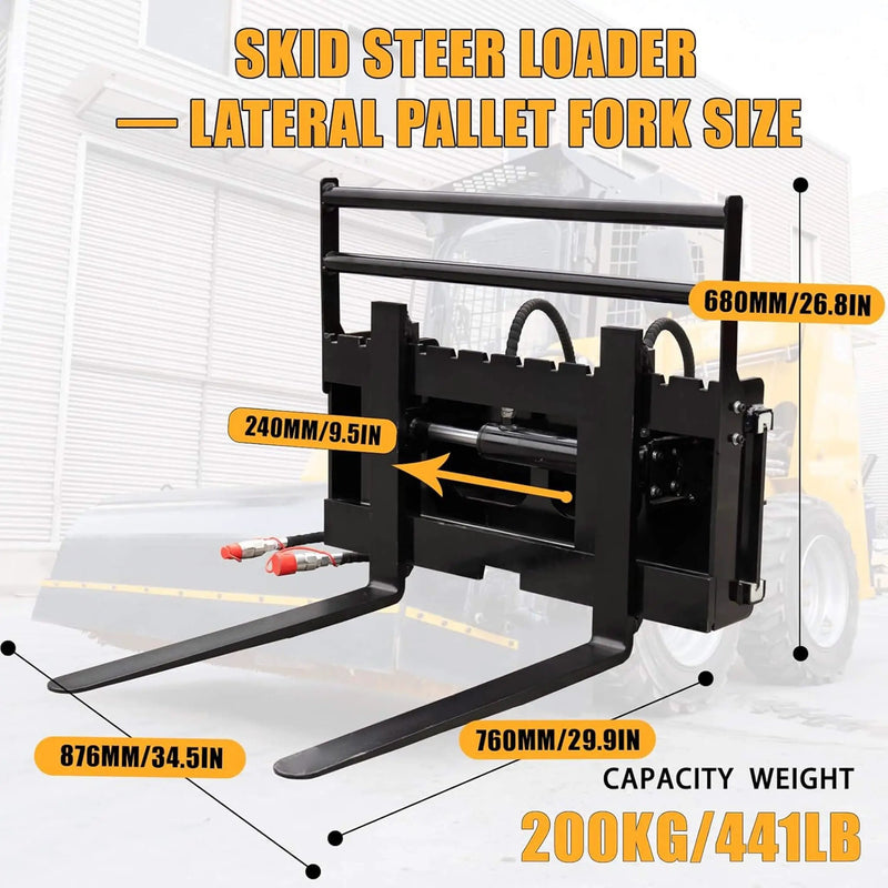 Heavy-Duty Skid Steer Pallet Fork Attachment With Lateral Shift (SAK29135) by SAKSBY WHOLESALE
