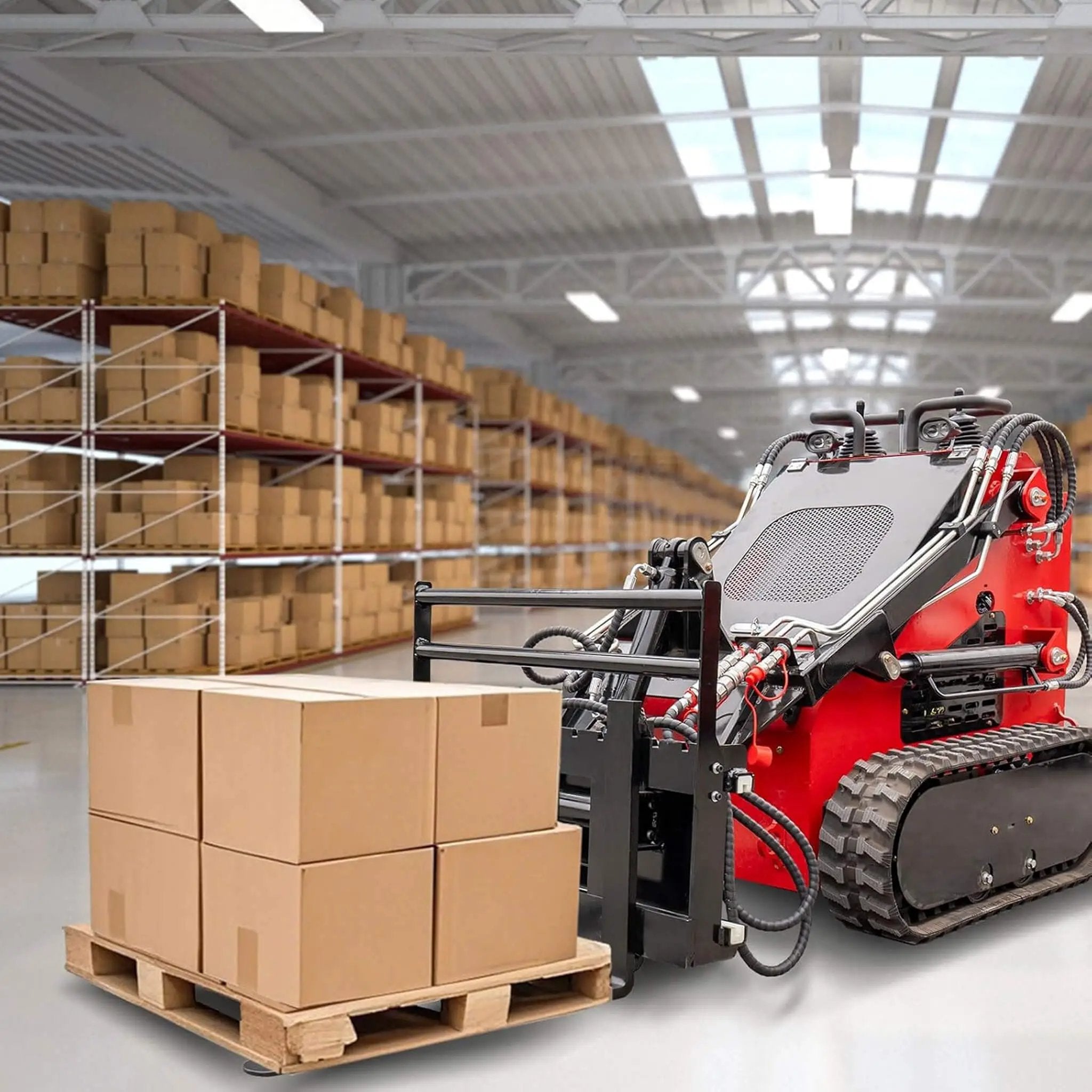 Heavy-Duty Skid Steer Pallet Fork Attachment With Lateral Shift (SAK29135) by SAKSBY WHOLESALE