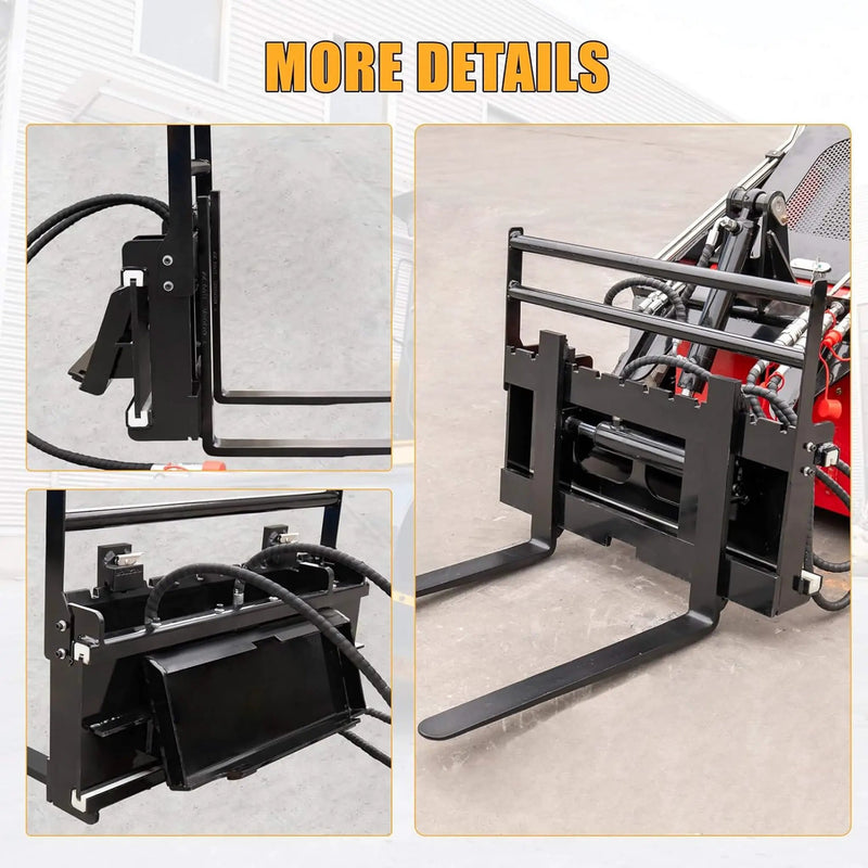 Heavy-Duty Skid Steer Pallet Fork Attachment With Lateral Shift (SAK29135) by SAKSBY WHOLESALE