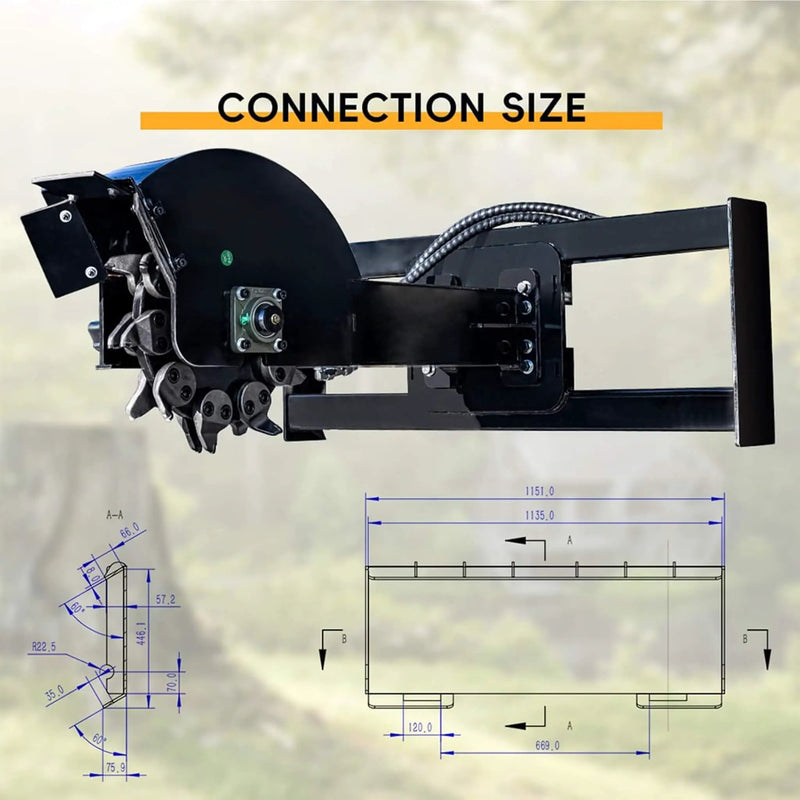 Heavy-Duty Skid Steer Stump Grinder Attachment With High-Speed Cutting Wheel (SAK52096) by SAKSBY WHOLESALE