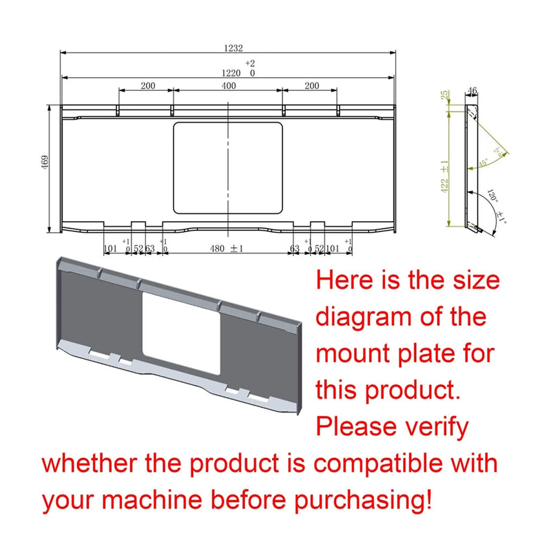 Heavy-Duty Universal Skid Steer Backhoe Digger Bucket Attachment With Universal Quick Attach Plate (SAK26714) by SAKSBY WHOLESALE