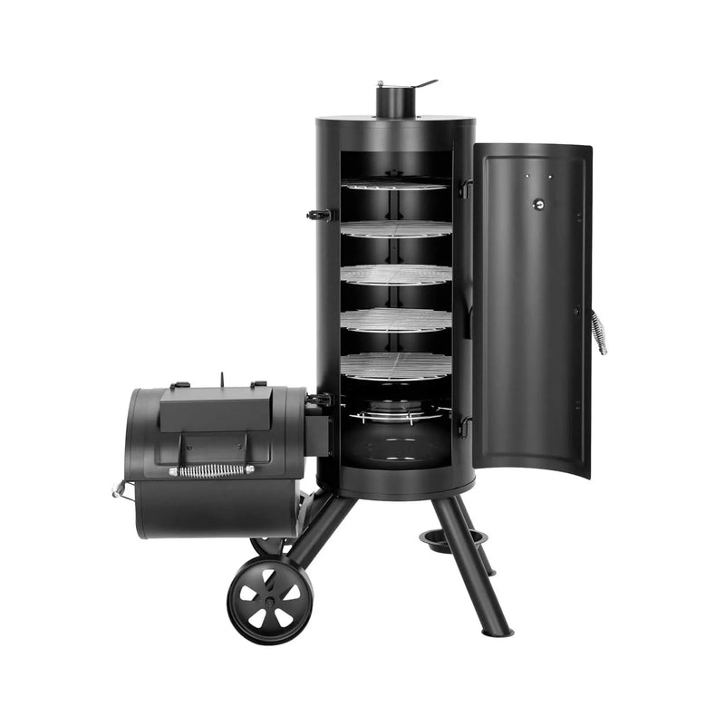 Heavy-Duty Vertical Extra-Large Charcoal Offset BBQ Smoker Grill Combo (SAK80247) by SAKSBY WHOLESALE