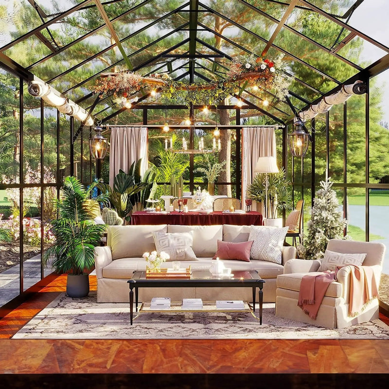 [08X16FT] Heavy-Duty Outdoor Walk-In Polycarbonate Patio Greenhouse With Double Swing Doors, 6MM (SAK26153) by SAKSBY WHOLESALE