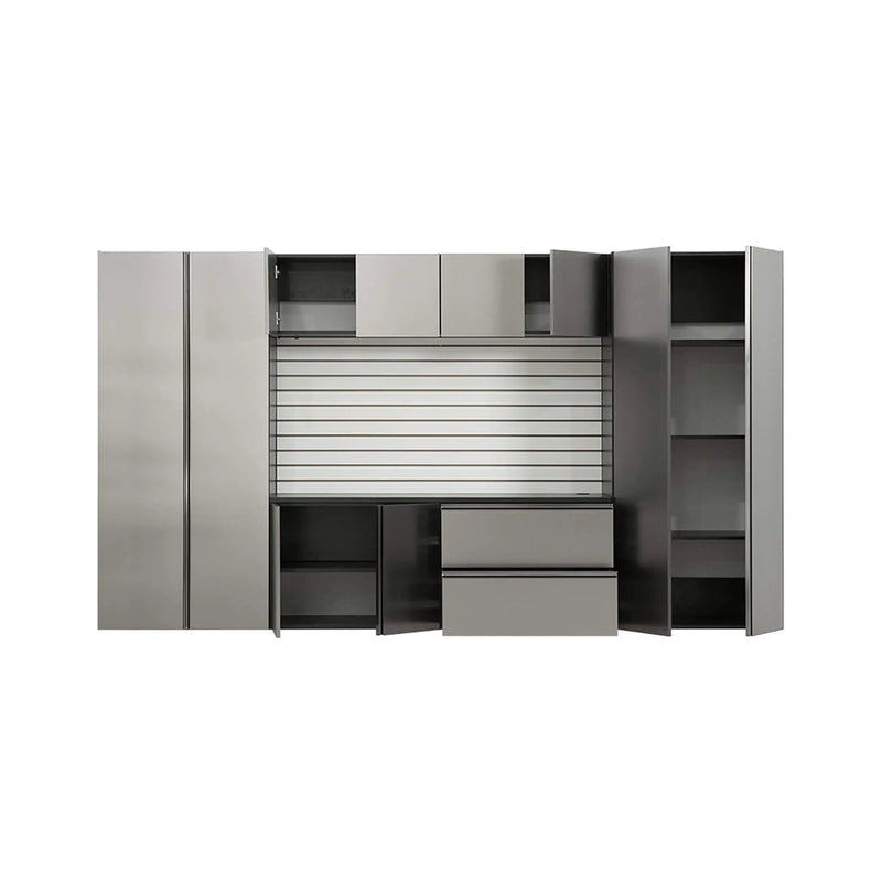 Alora Heavy-Duty Wall-Mounted Metallic Gray Garage Cabinet Set With Soft Closing Doors And Drawers (SAK24368) by SAKSBY WHOLESALE