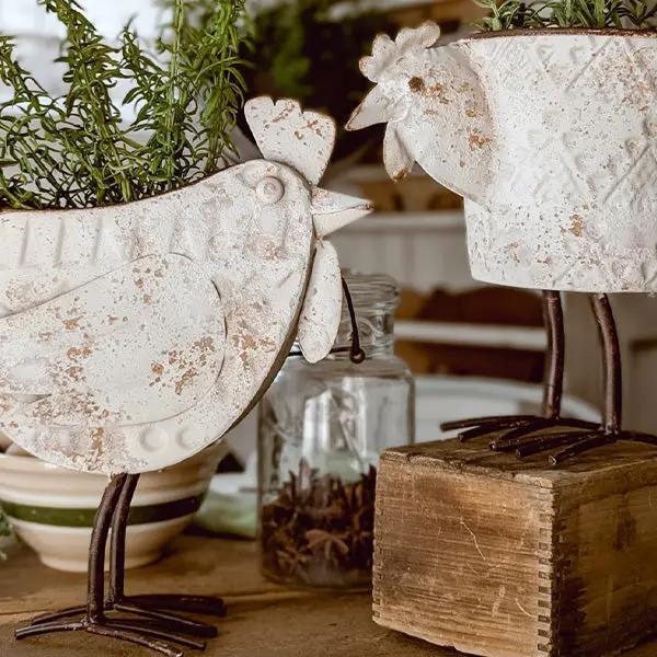 Indoor/Outdoor Distressed Hen Planter, Choose Your Style by Decor Steals