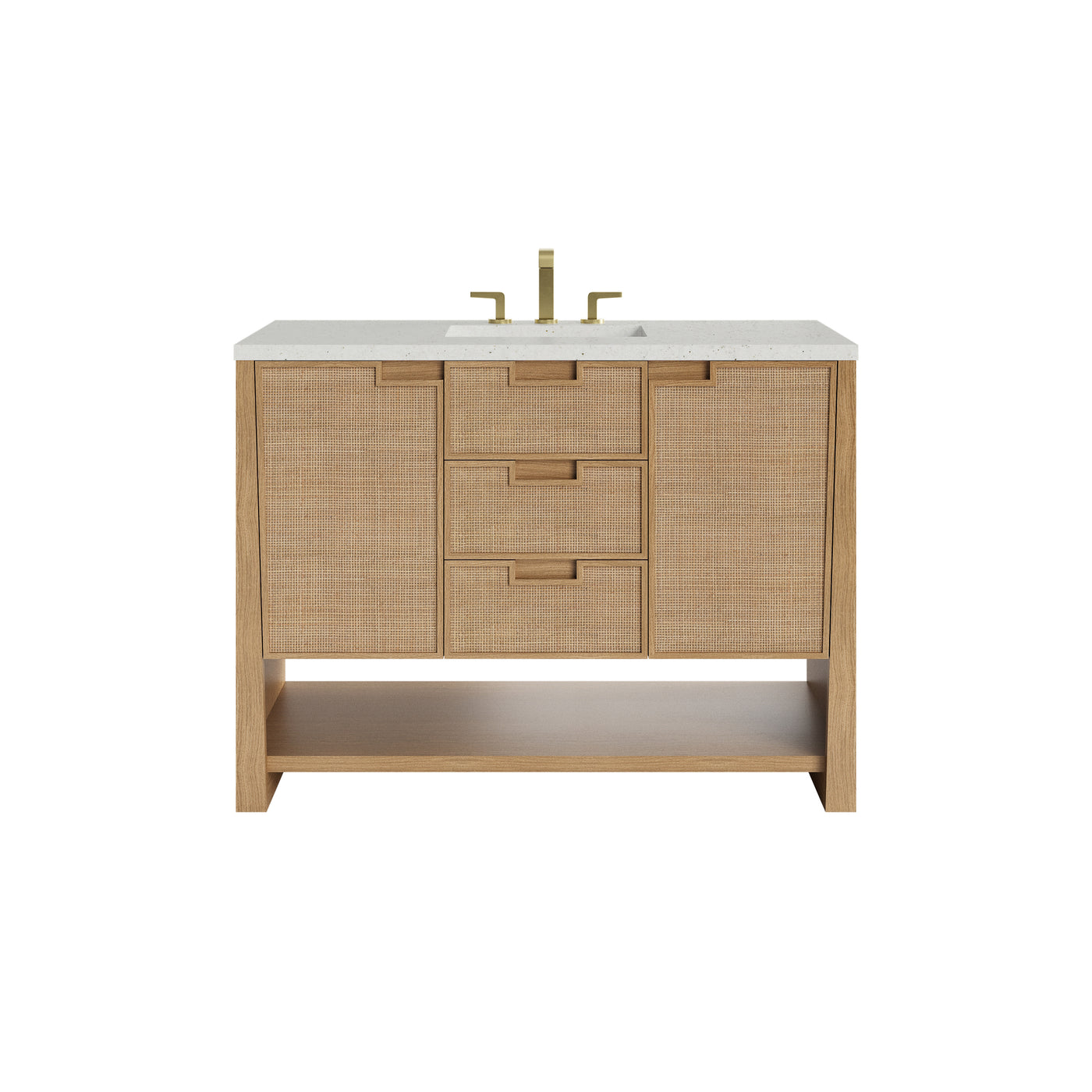 James Martin Solene 48" Single Bathroom Vanity, Seaside Oak with Lime Delight countertop