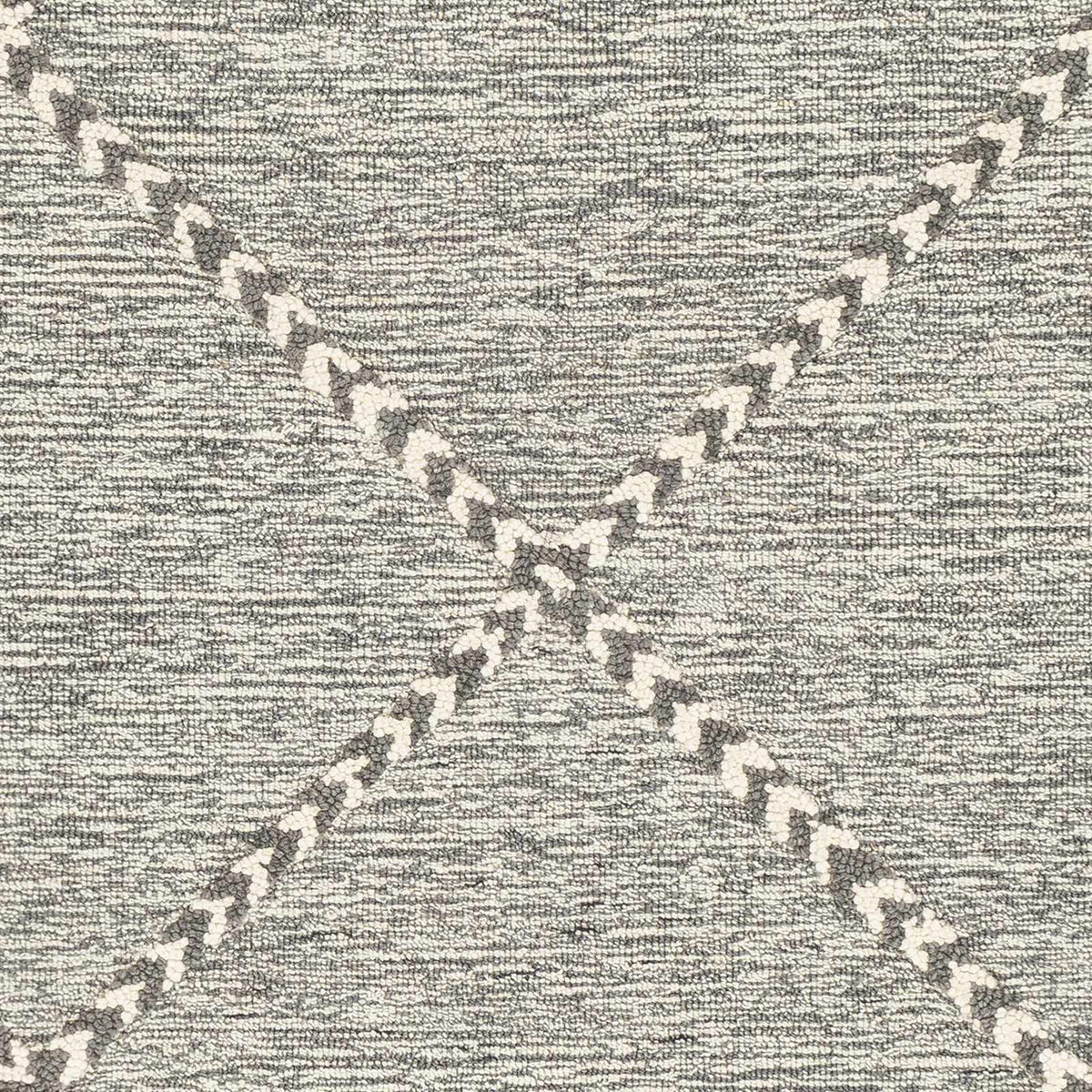 Hertfordshire Gray Trellis Tassel Wool Rug - Clearance, sample swatch