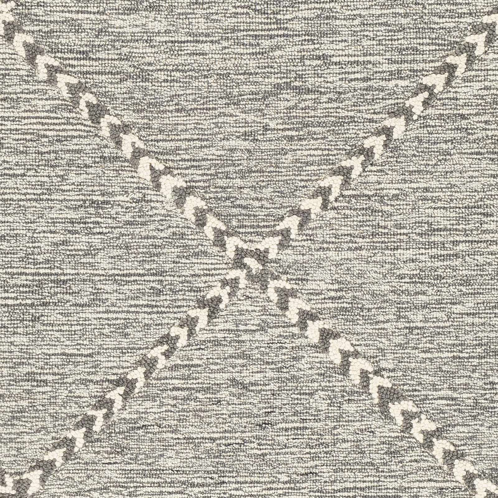 Hertfordshire Gray Trellis Tassel Wool Rug - Clearance by Boutique Rugs