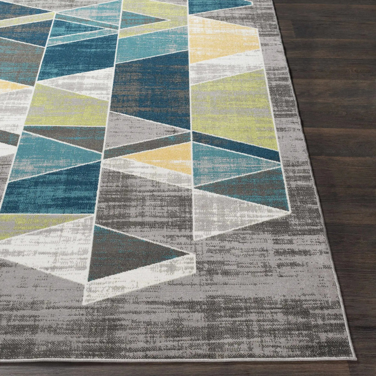 Hessel Green Triangles Area Rug - Clearance, photo 3 of 9