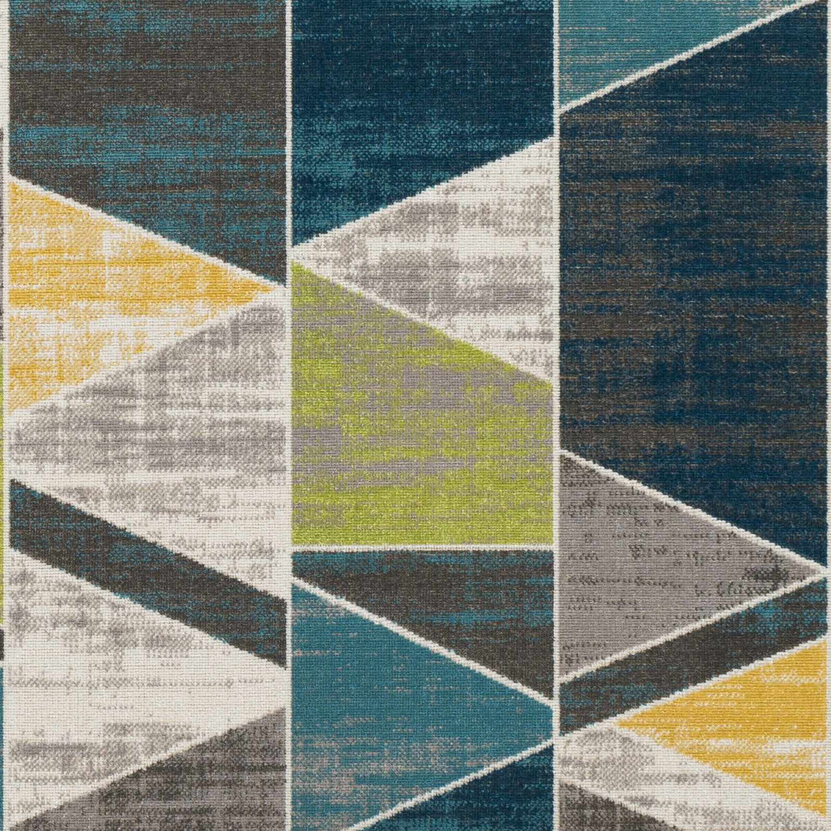 Hessel Green Triangles Area Rug - Clearance, sample swatch