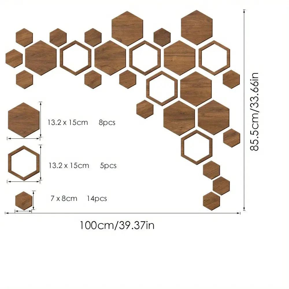 Hexagon Wood Wall Decor Brown Honeycomb Panels for Your Modern Home by House Of Avana