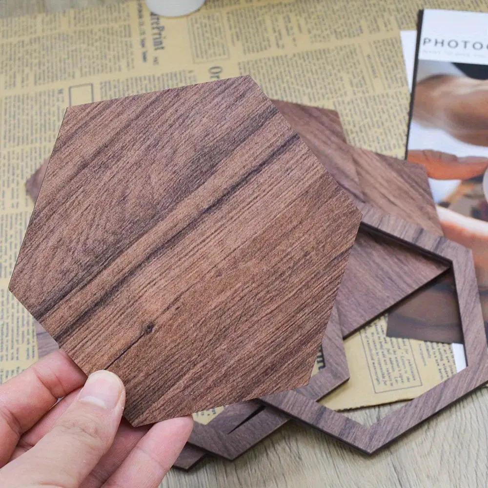 Hexagon Wood Wall Decor Brown Honeycomb Panels for Your Modern Home by House Of Avana