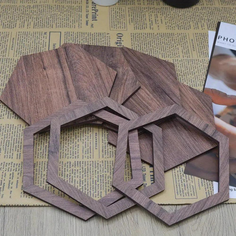 Hexagon Wood Wall Decor Brown Honeycomb Panels for Your Modern Home by House Of Avana