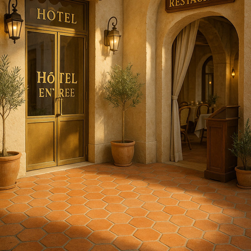 Hexagono Natural Hexagon Terracotta Tiles 6x6 Terracotta Natural 6x6 Tiles — 4