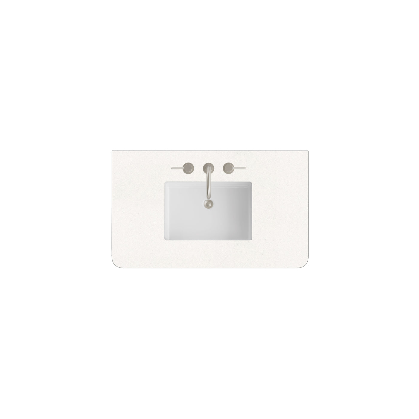 James Martin 36" Single Vanity Top with White Zeus (Radius Cut, Widespread) countertop