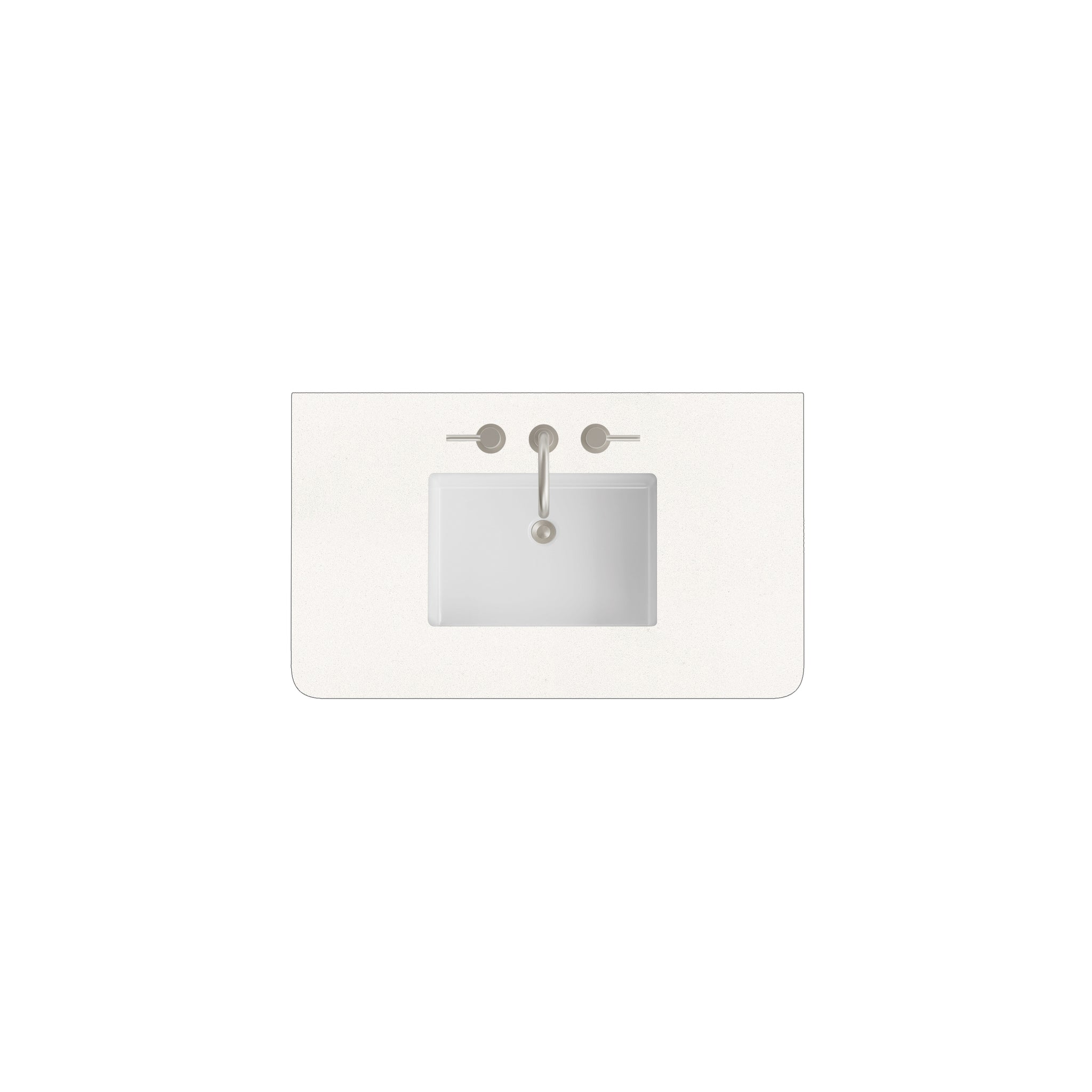 James Martin 36" Single Vanity Top with White Zeus (Radius Cut, Widespread) countertop
