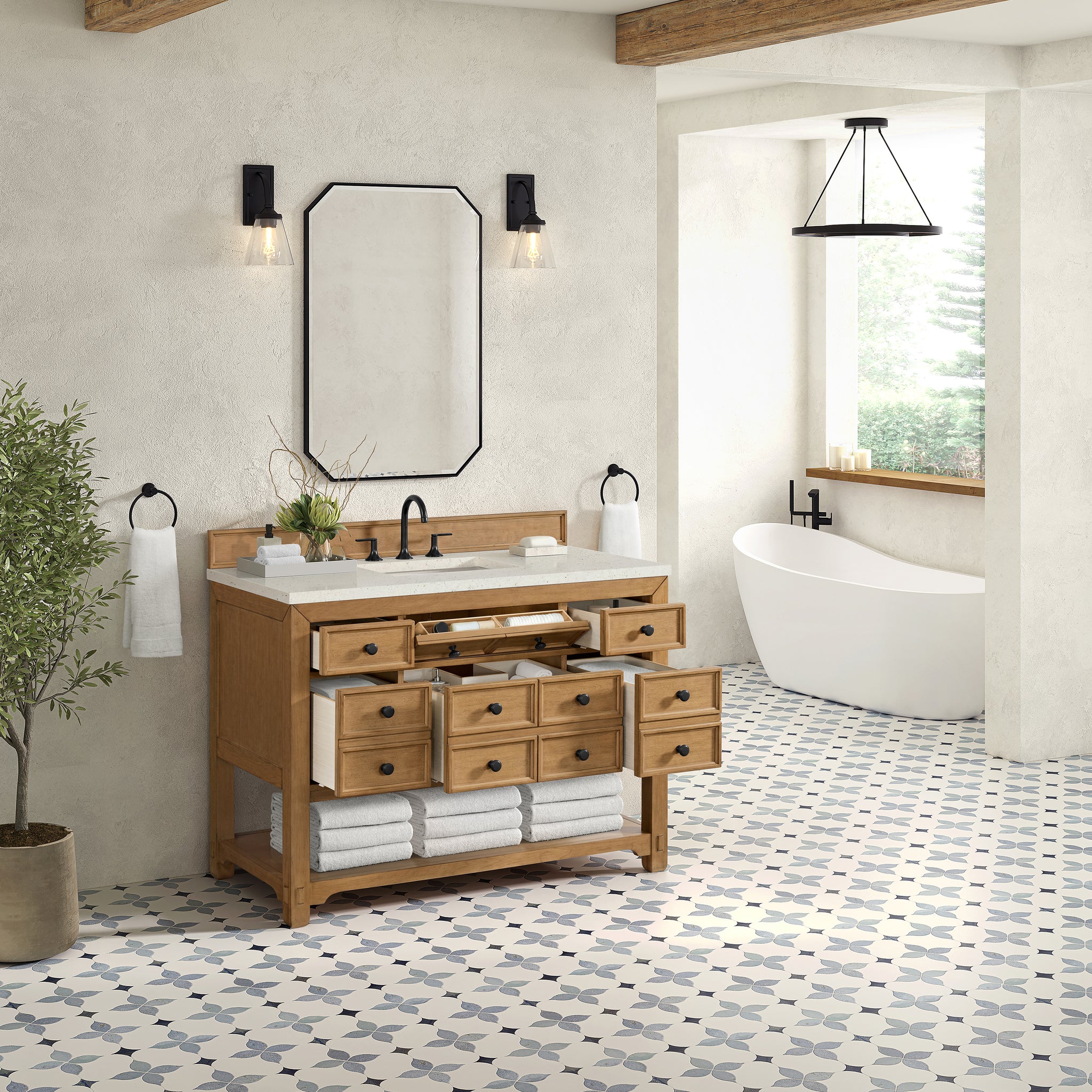 James Martin Malibu 48" Single Bathroom Vanity, Amber Birch, view 29