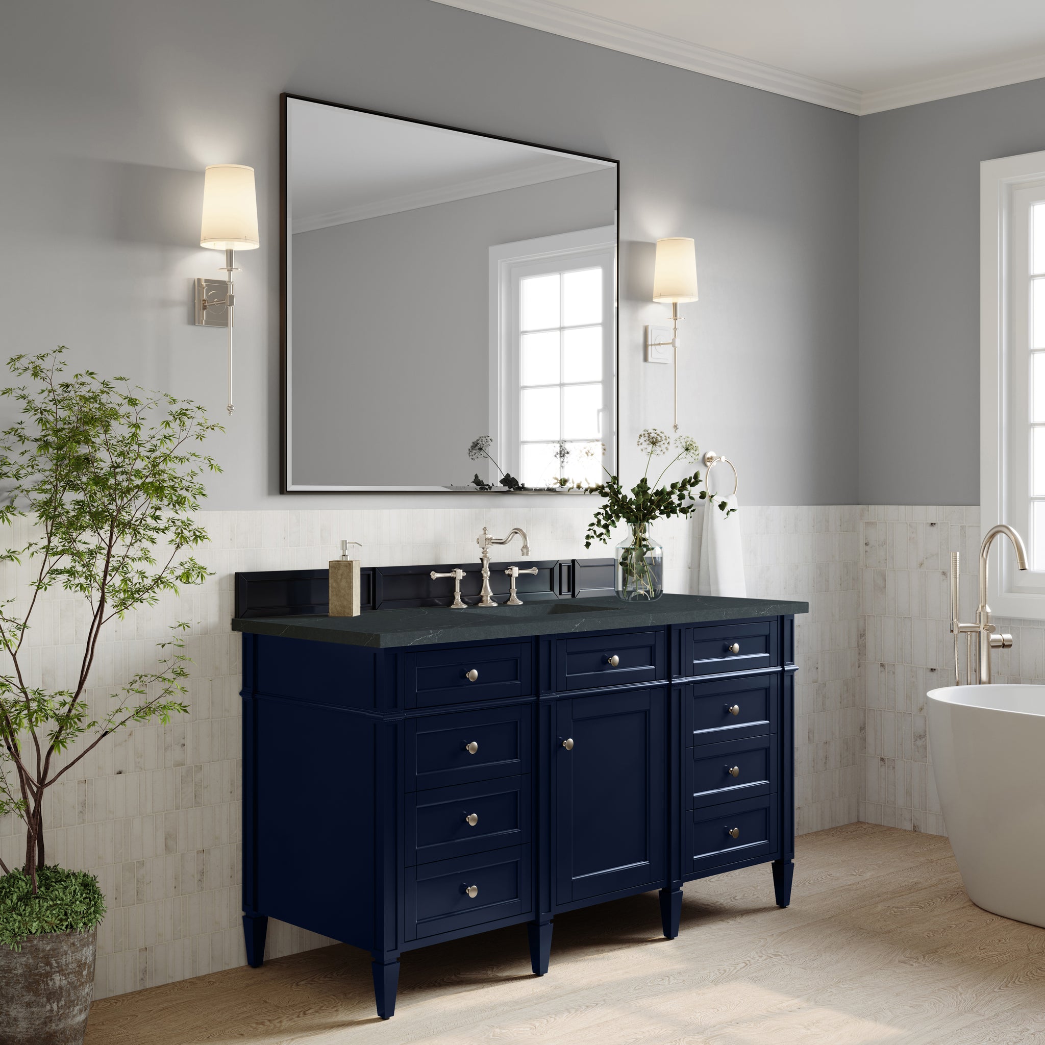 James Martin Brittany 60" Single Bathroom Vanity, Victory Blue, view 19