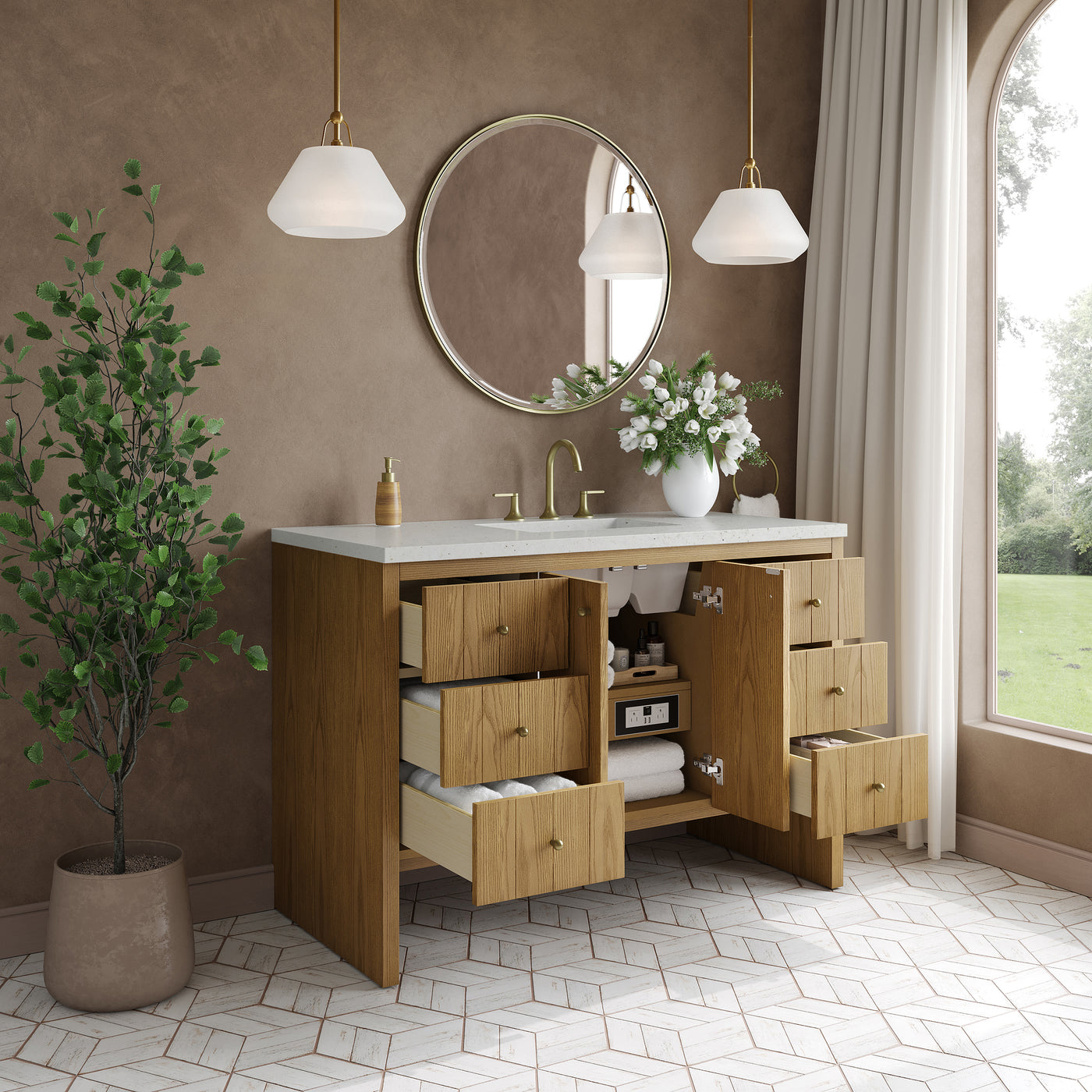 James Martin Hudson 48" Single Bathroom Vanity, Light Natural Oak, view 38