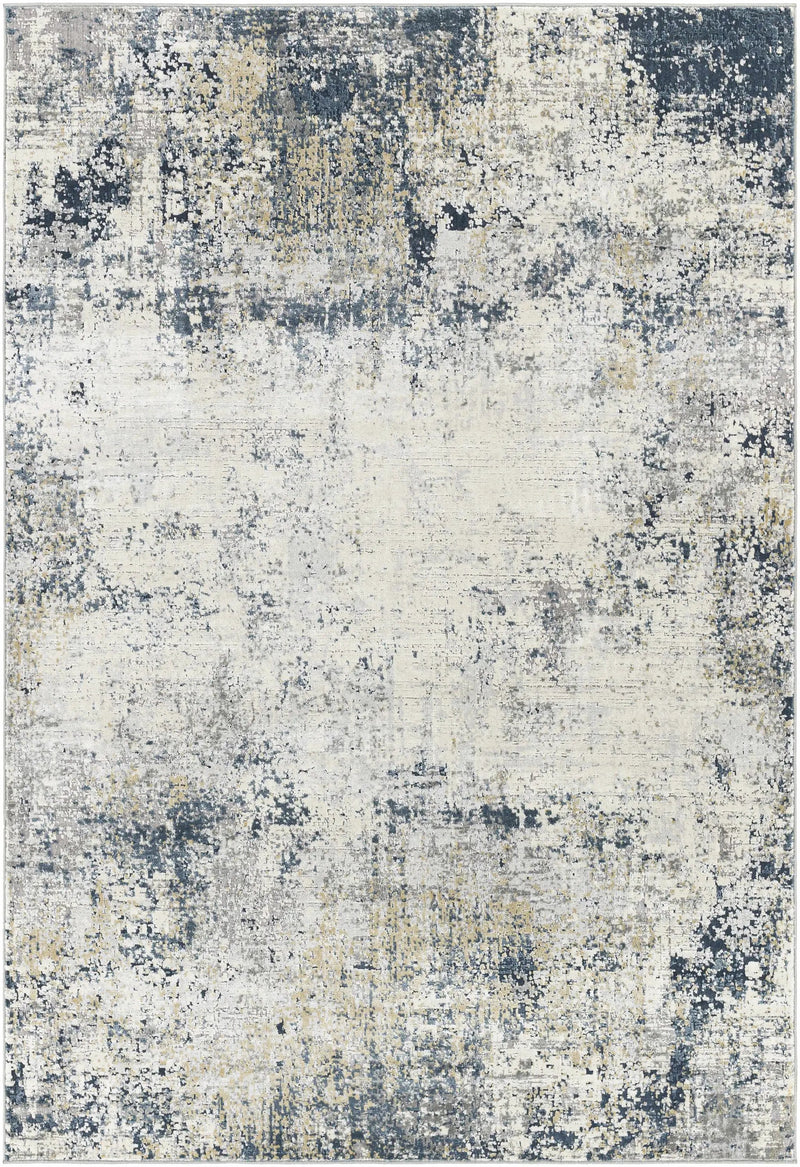 Higden Abstract Denim Blue Rug by Boutique Rugs