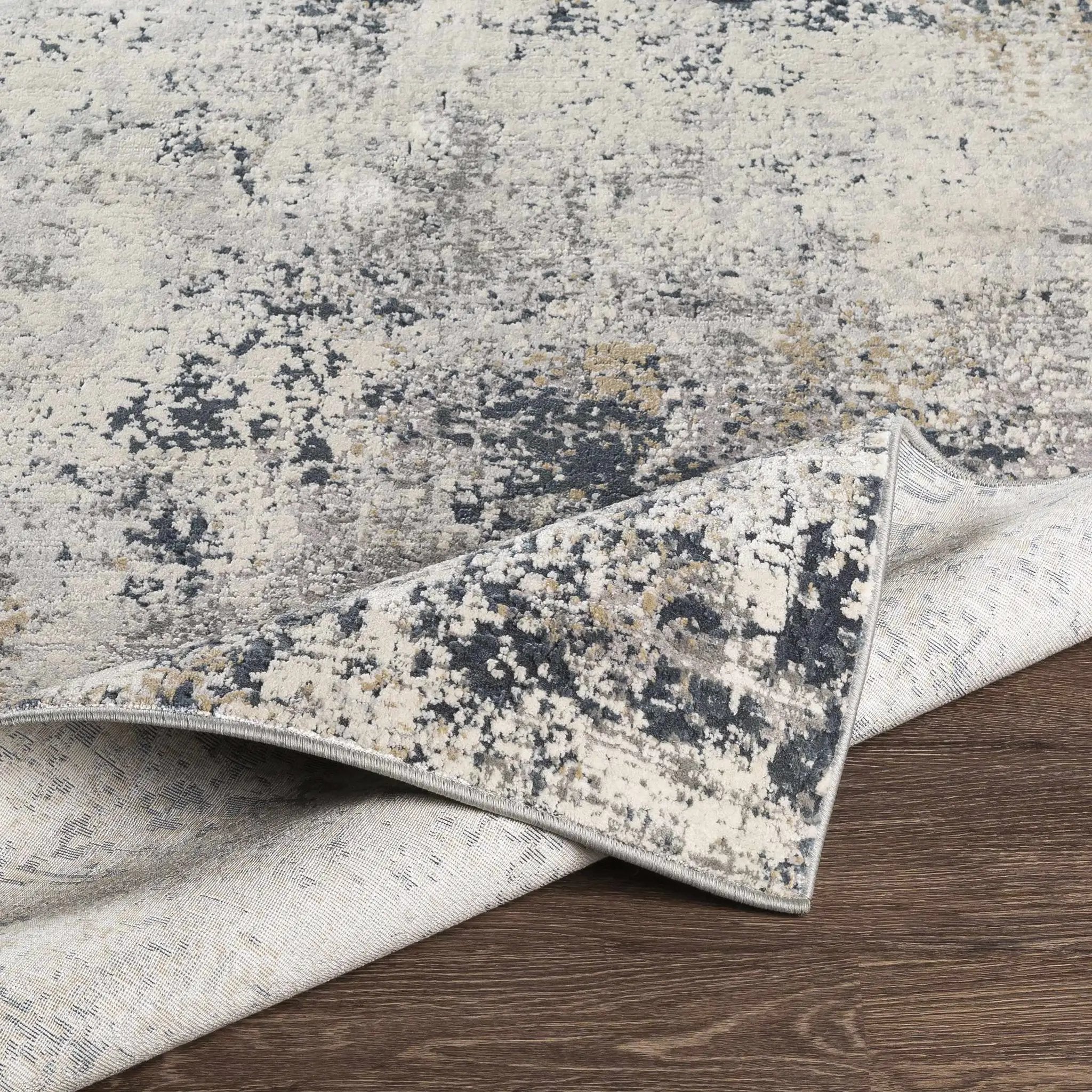 Higden Abstract Denim Blue Rug by Boutique Rugs