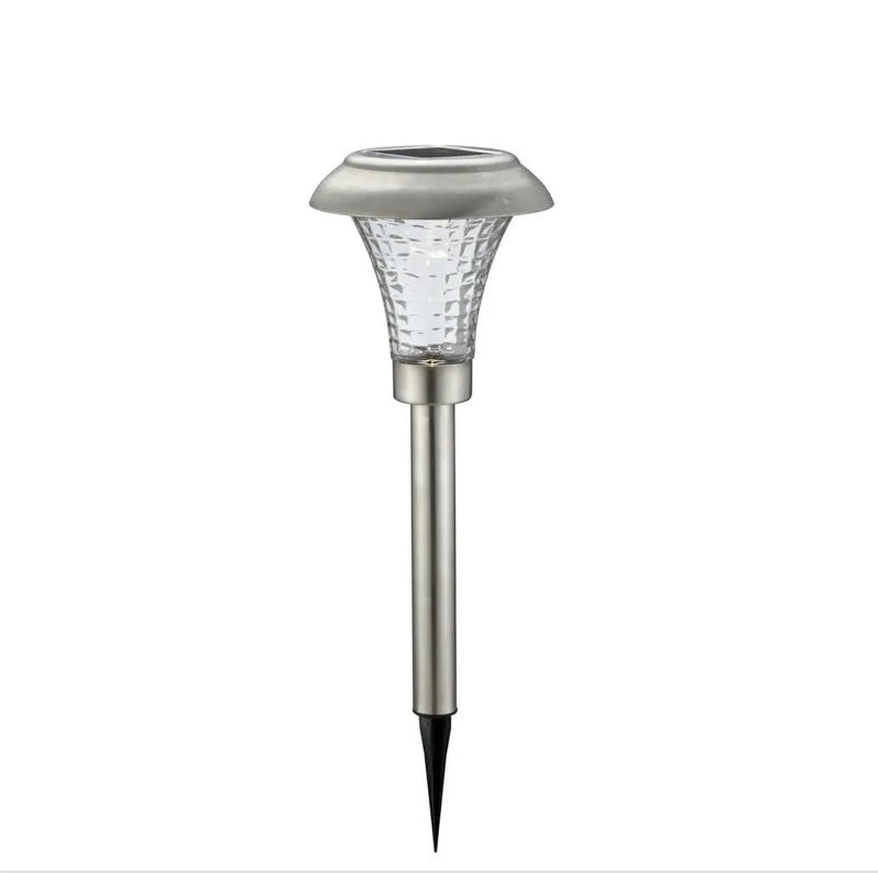 High-End 8 Pack Solar Pathway Lights Glass Stainless Steel Warm White, Auto On/off 15 Lumen by Outdoor Solar Outlet