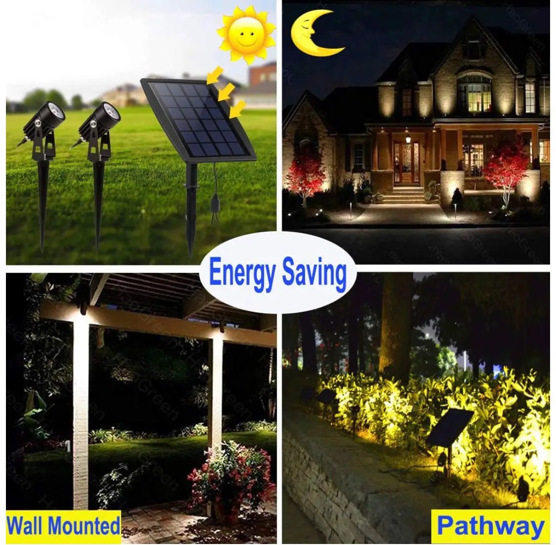 High End Solar LED Spotlight 60 Lumen (Set of 2) by Outdoor Solar Outlet