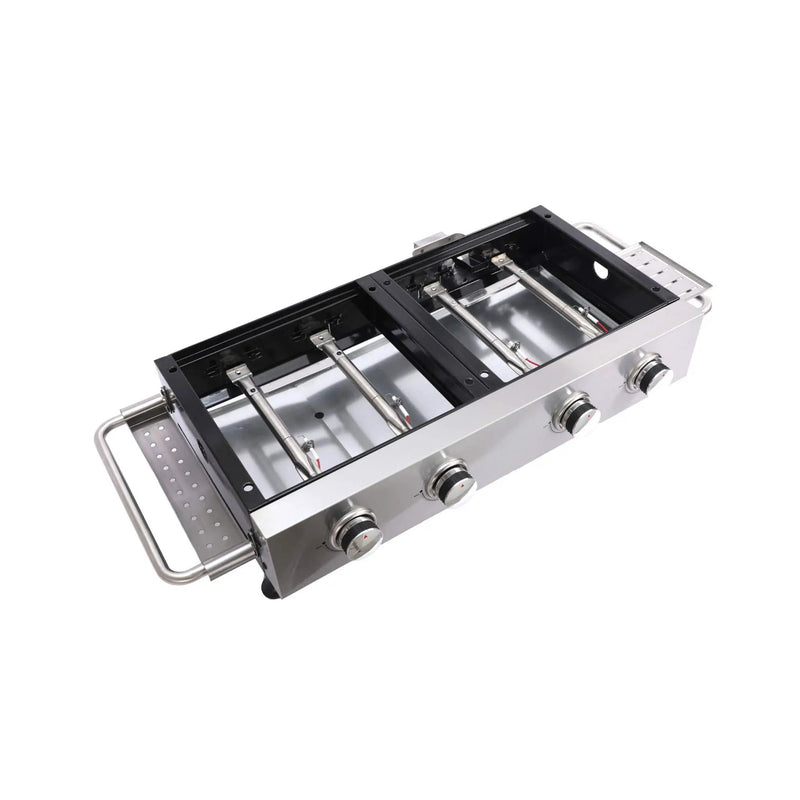 High Temperature 40K BTU 2-Burner Stainless Steel Plancha Combo Gas Grill (SAK71285) by SAKSBY WHOLESALE