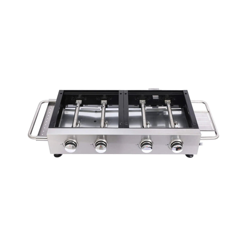 High Temperature 40K BTU 2-Burner Stainless Steel Plancha Combo Gas Grill (SAK71285) by SAKSBY WHOLESALE