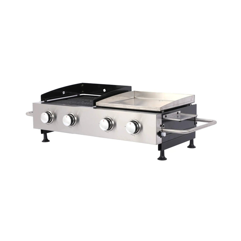 High Temperature 40K BTU 2-Burner Stainless Steel Plancha Combo Gas Grill (SAK71285) by SAKSBY WHOLESALE