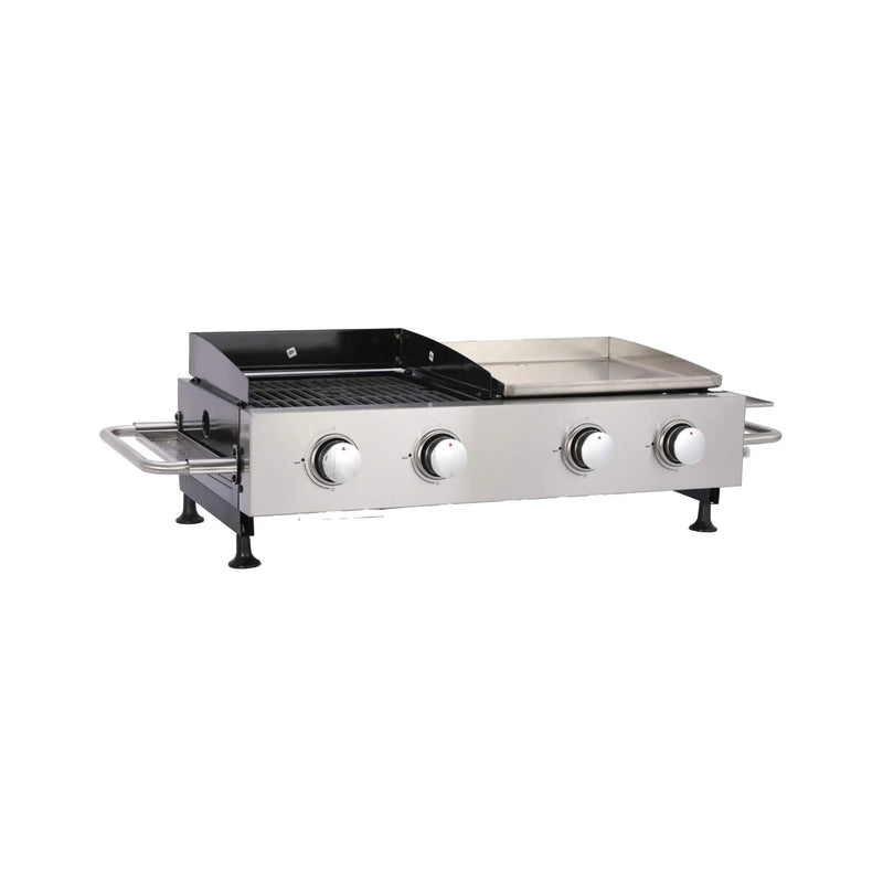 High Temperature 40K BTU 2-Burner Stainless Steel Plancha Combo Gas Grill (SAK71285) by SAKSBY WHOLESALE