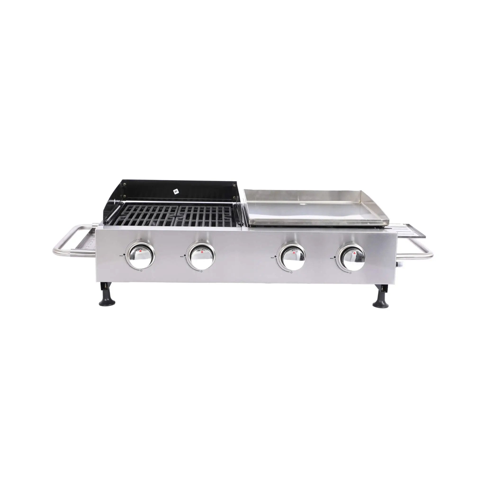 High Temperature 40K BTU 2-Burner Stainless Steel Plancha Combo Gas Grill (SAK71285) by SAKSBY WHOLESALE