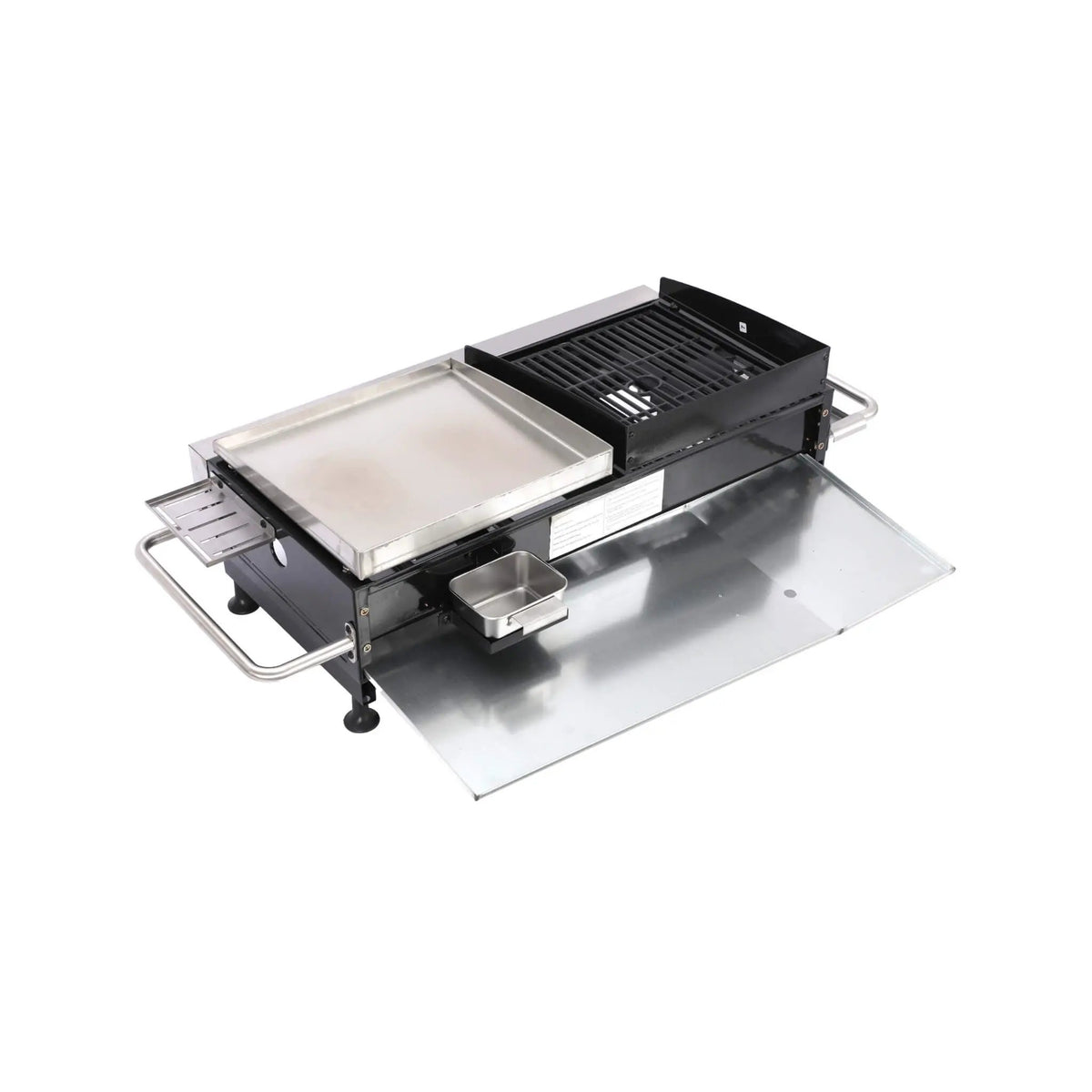 High Temperature 40K BTU 2-Burner Stainless Steel Plancha Combo Gas Grill (SAK71285) by SAKSBY WHOLESALE