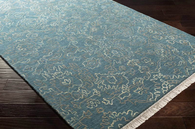 Hinkle Teal Premium Wool Carpet - Clearance by Boutique Rugs