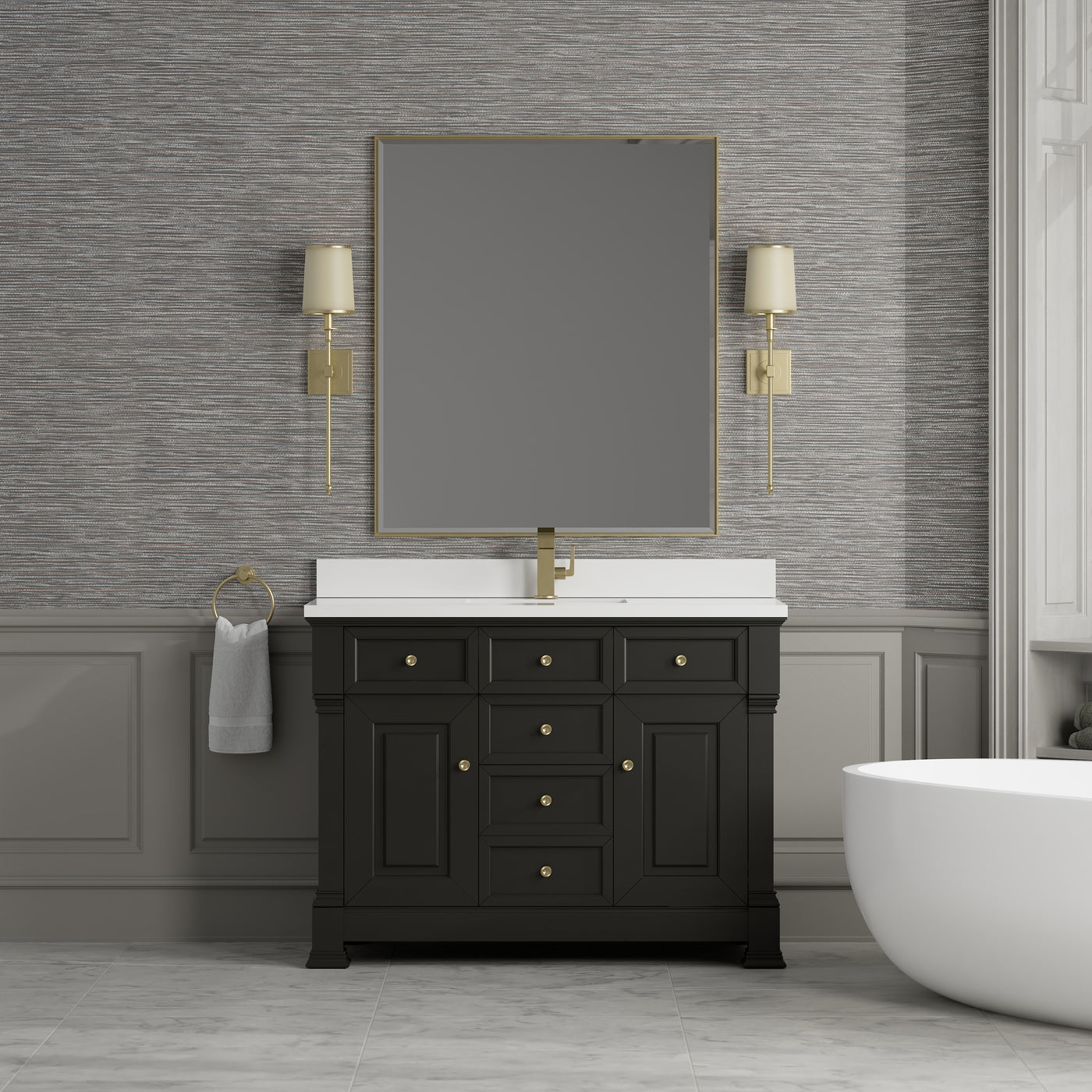 James Martin Brookfield 48" Single Bathroom Vanity, Black Onyx, view 39