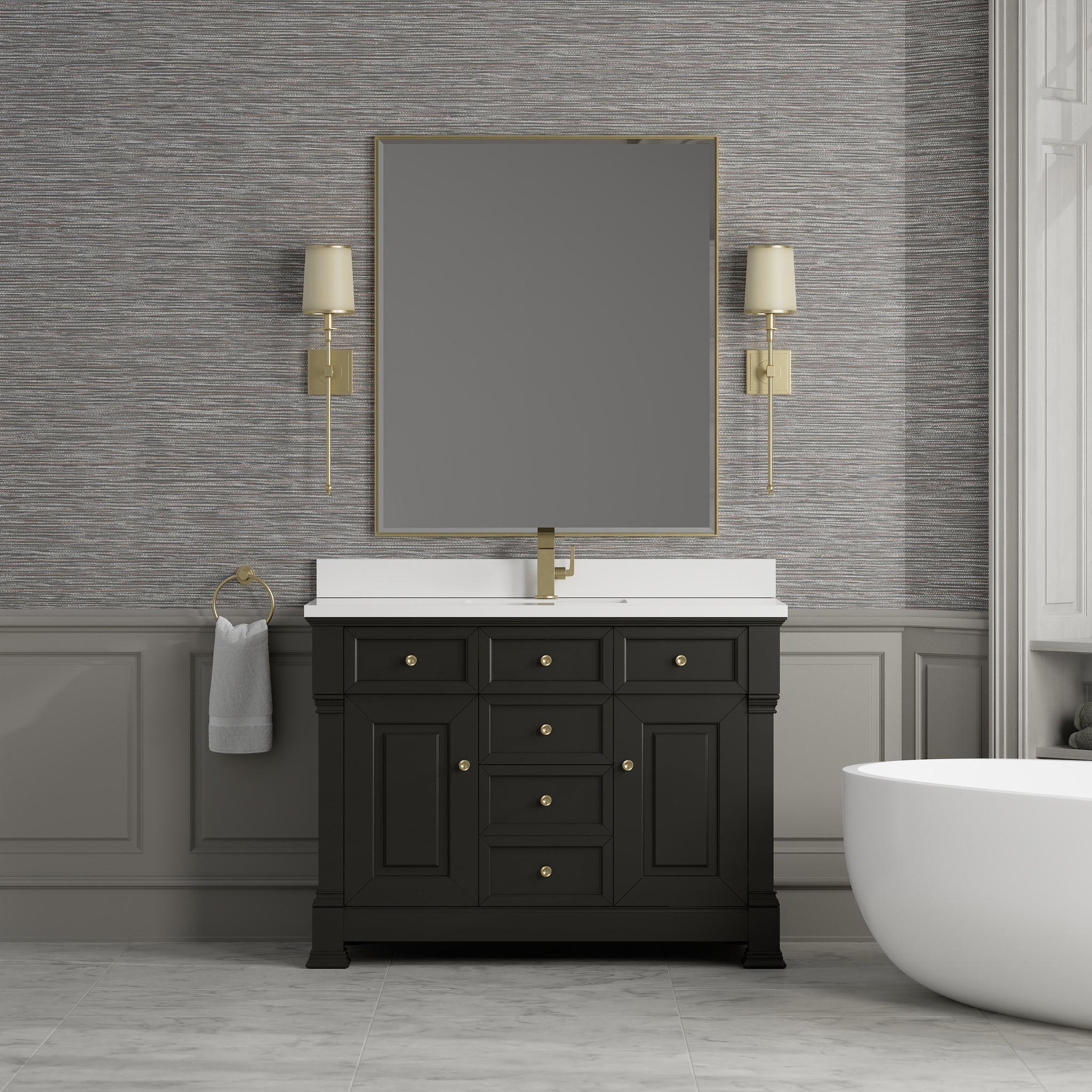 James Martin Brookfield 48" Single Bathroom Vanity, Black Onyx, view 39