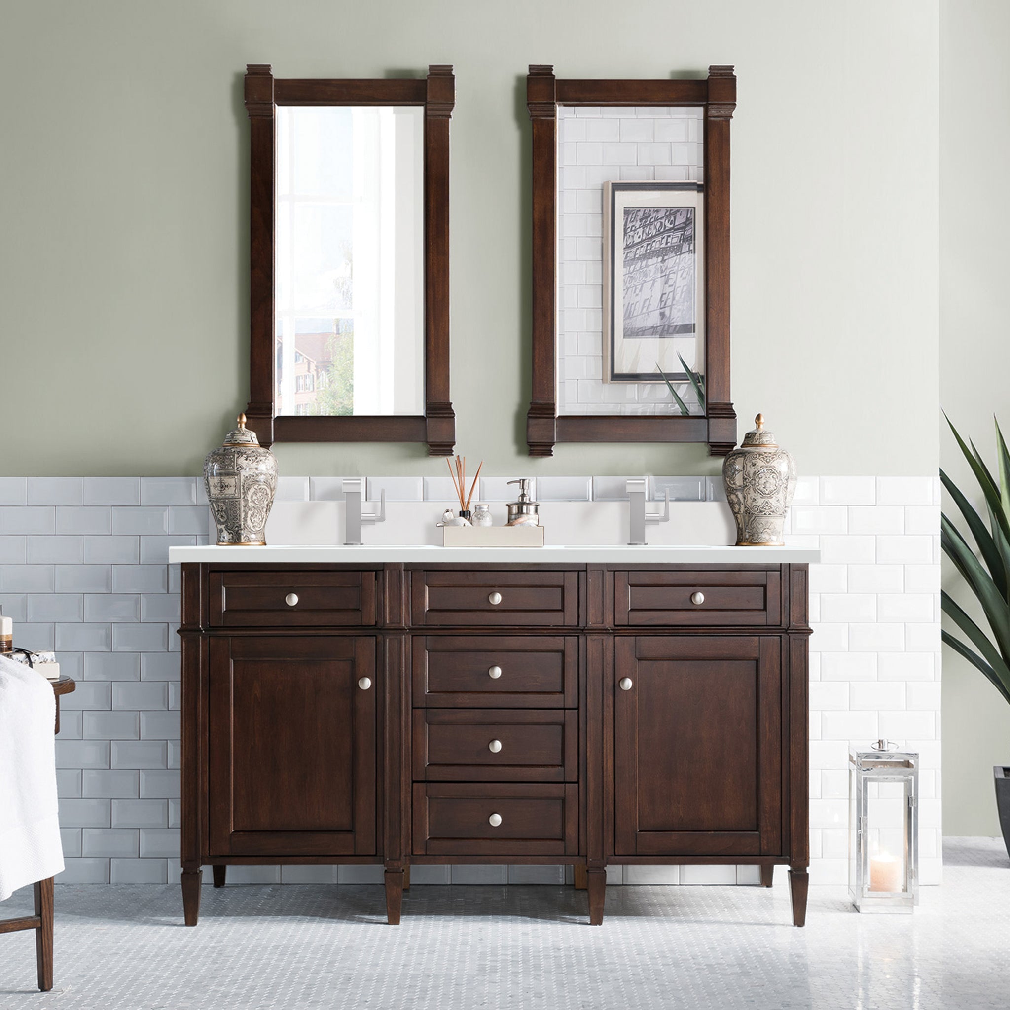James Martin Brittany 60" Double Bathroom Vanity, Burnished Mahogany, view 32