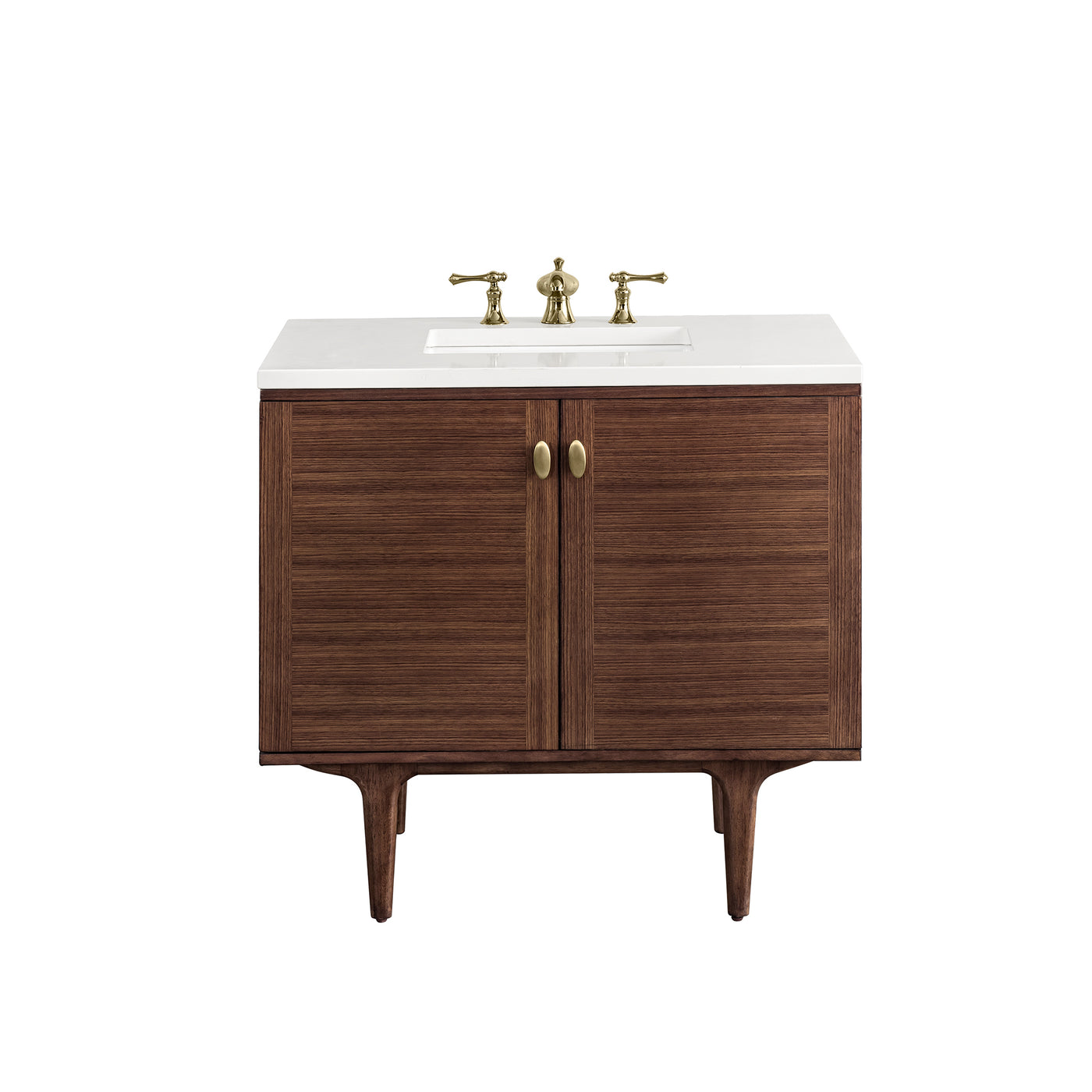 James Martin Amberly 36" Dual Mount Single Bathroom Vanity, Mid-Century Walnut, view 35