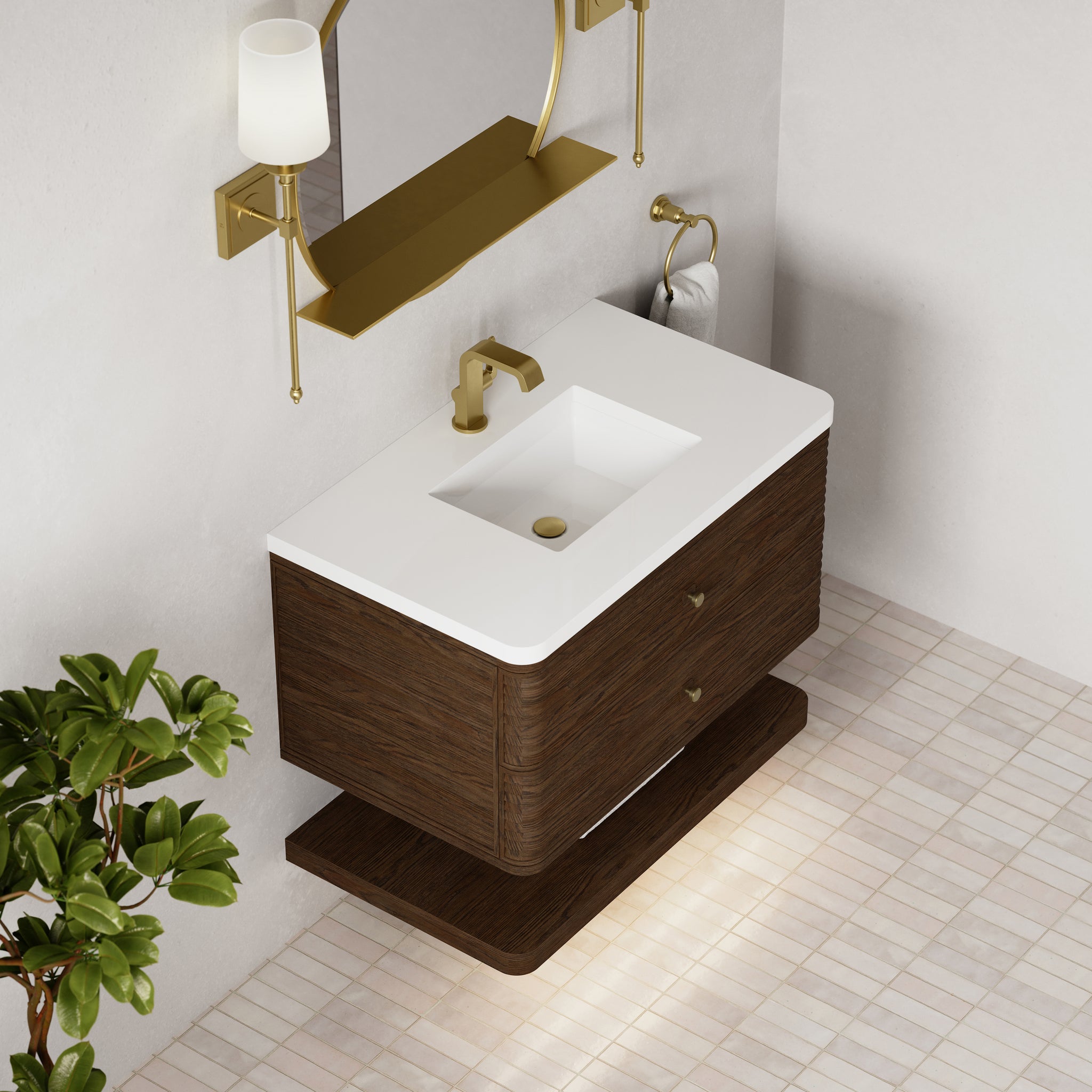 James Martin Allamari 36" Floating Single Bathroom Vanity, Sable, view 26