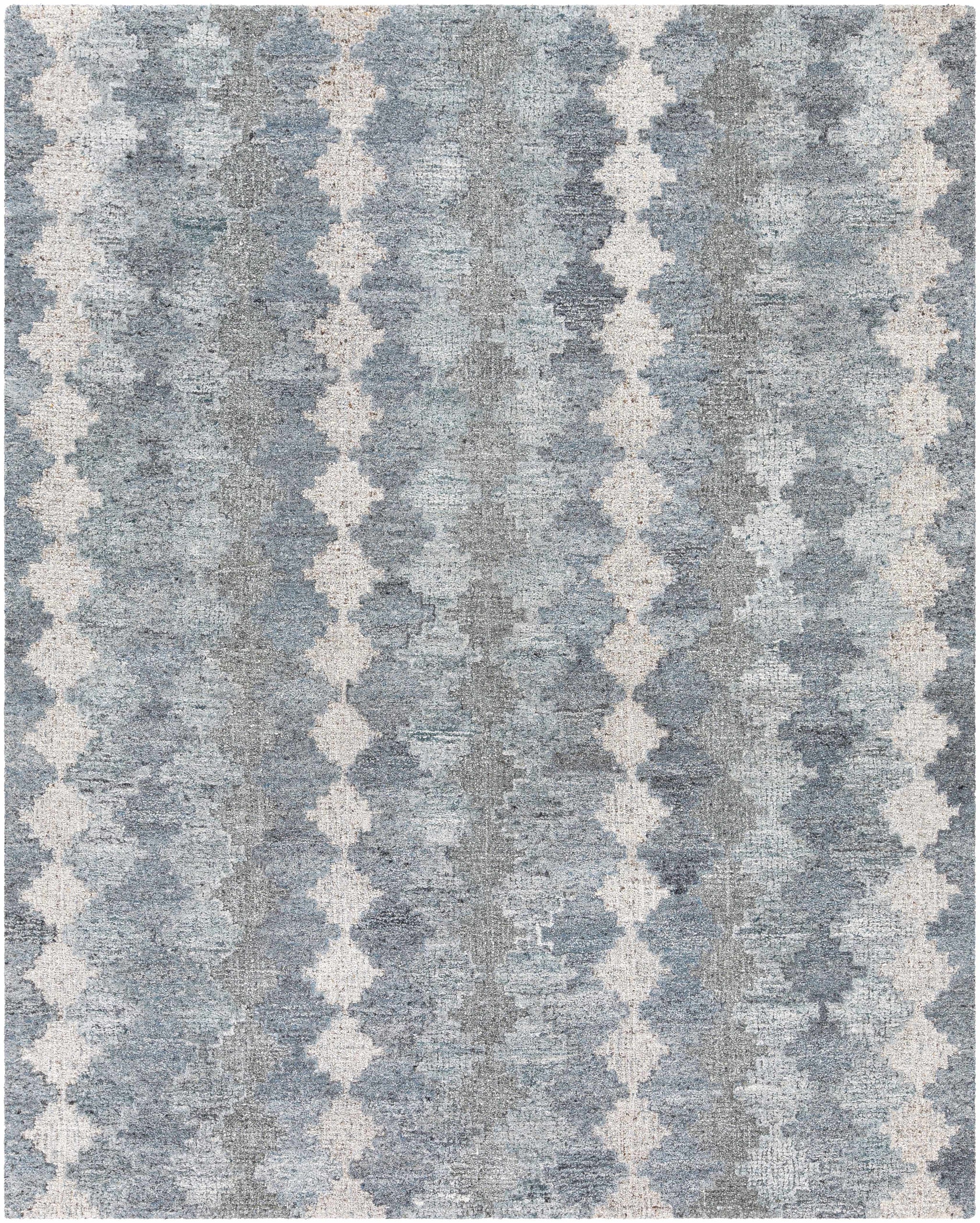 Hale Gray&Slate Diamonds Wool&Viscose Rug - Clearance by Boutique Rugs