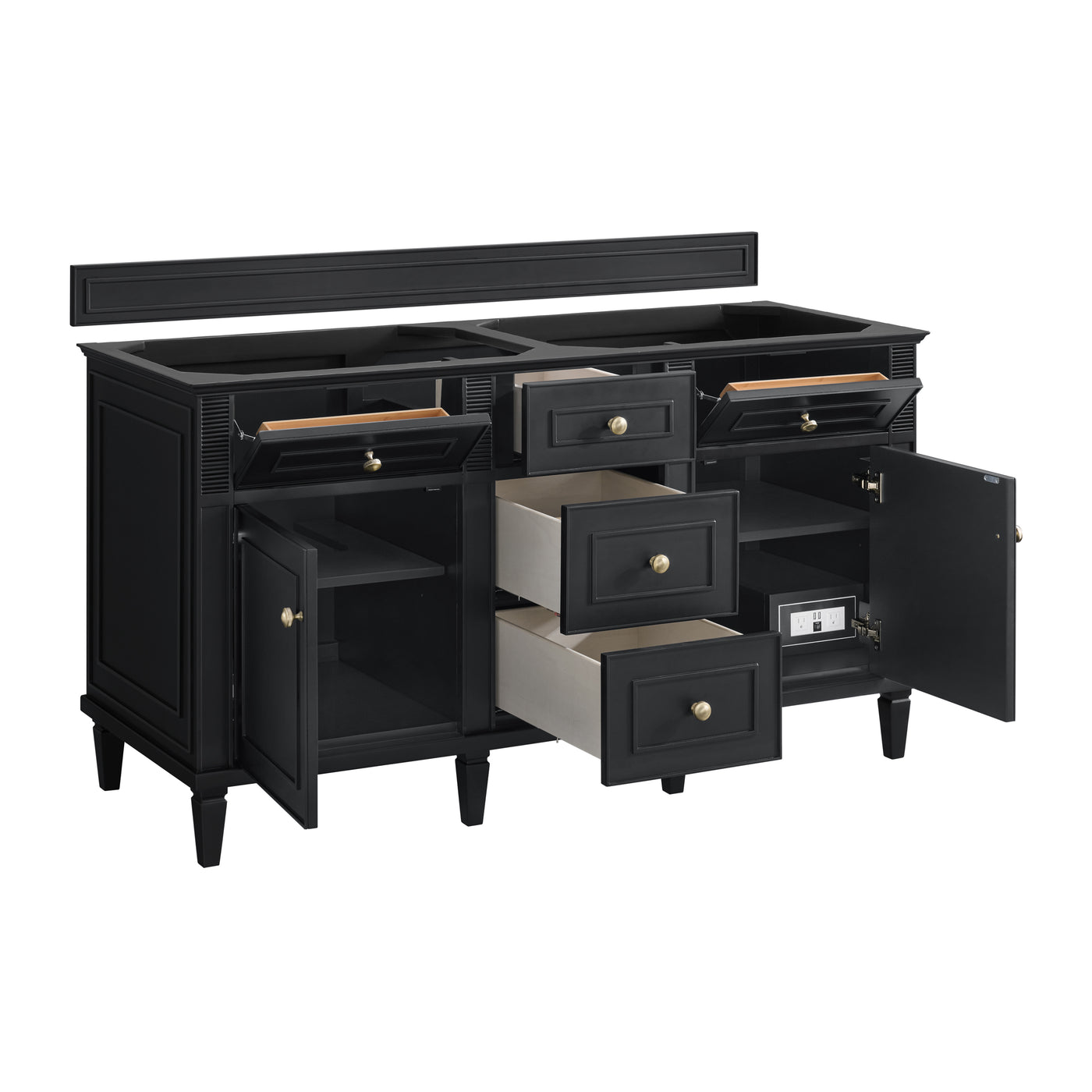 James Martin Lorelai 60" Double Bathroom Vanity, Black Onyx, view 21