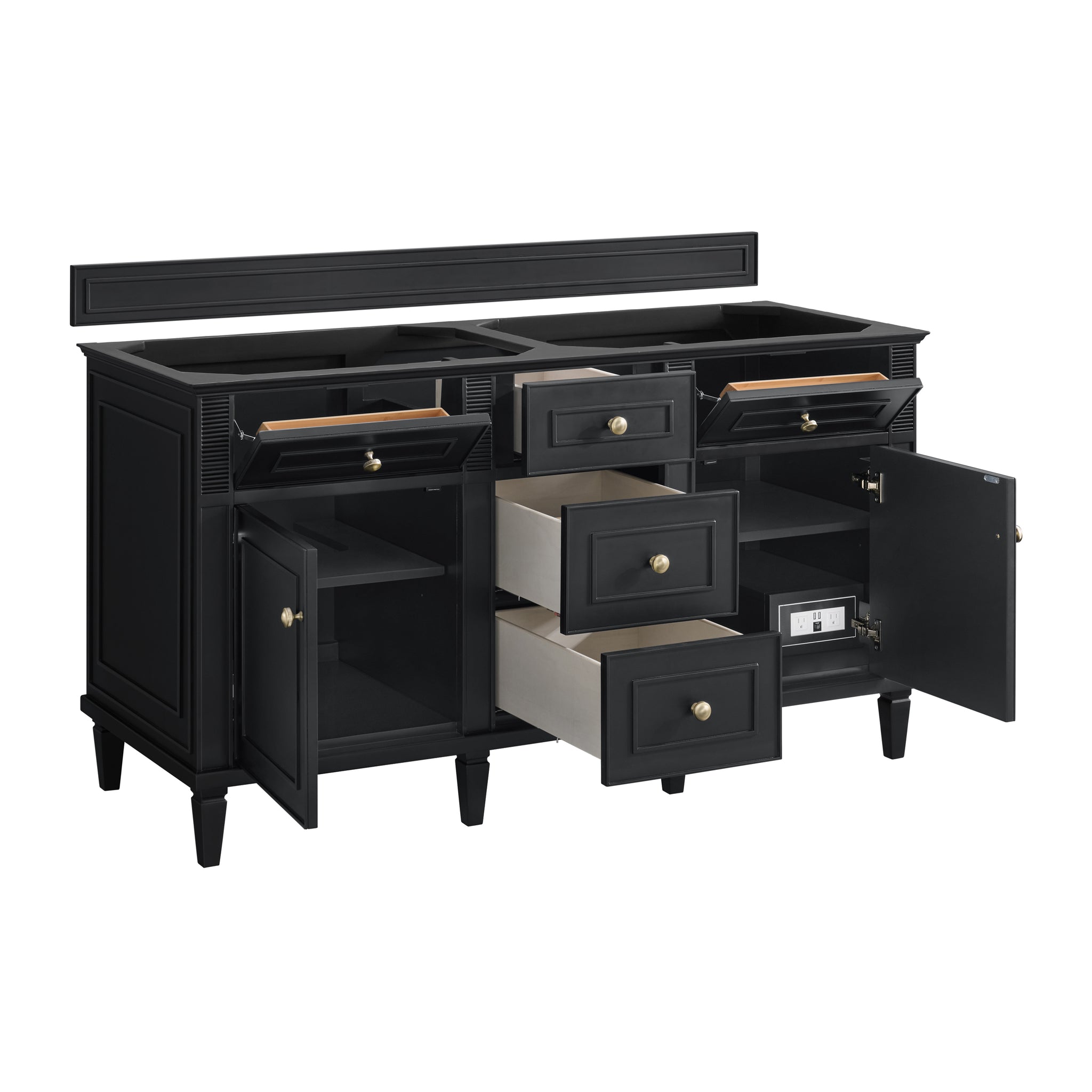 James Martin Lorelai 60" Double Bathroom Vanity, Black Onyx, view 21
