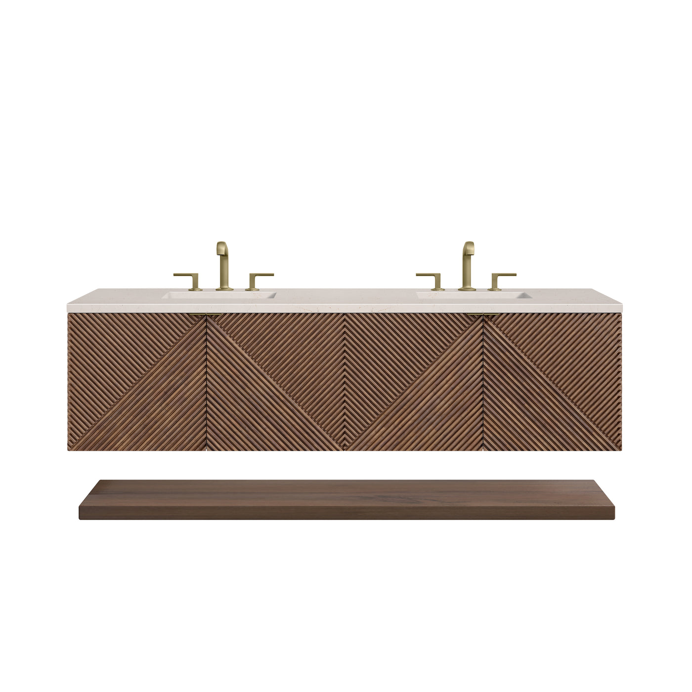James Martin Marcello 72" Floating Double Bathroom Vanity, Chestnut, view 24