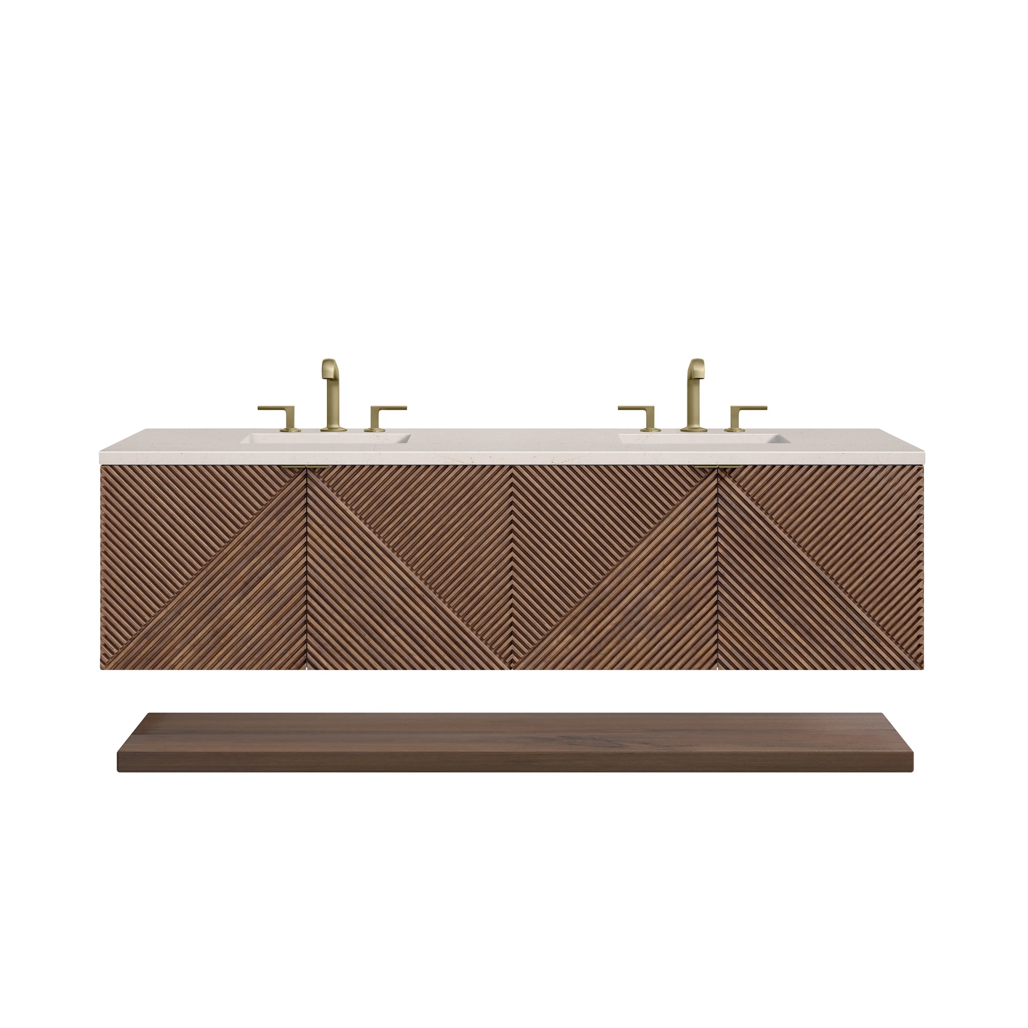 James Martin Marcello 72" Floating Double Bathroom Vanity, Chestnut, view 24