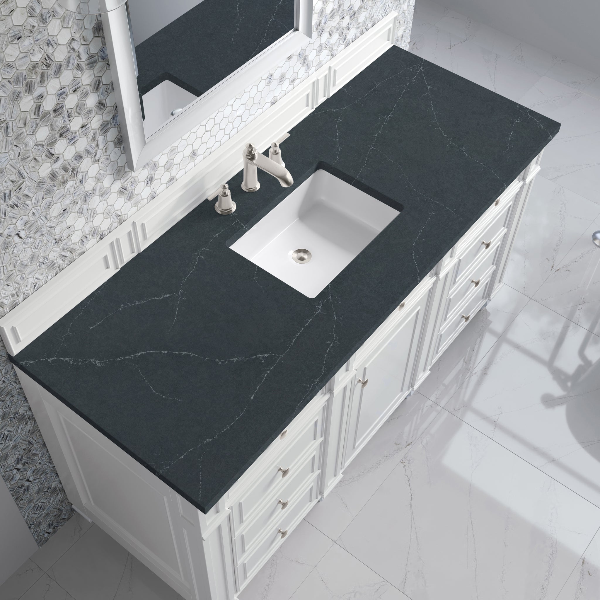 James Martin Bristol 60" Single Bathroom Vanity, Bright White, view 30