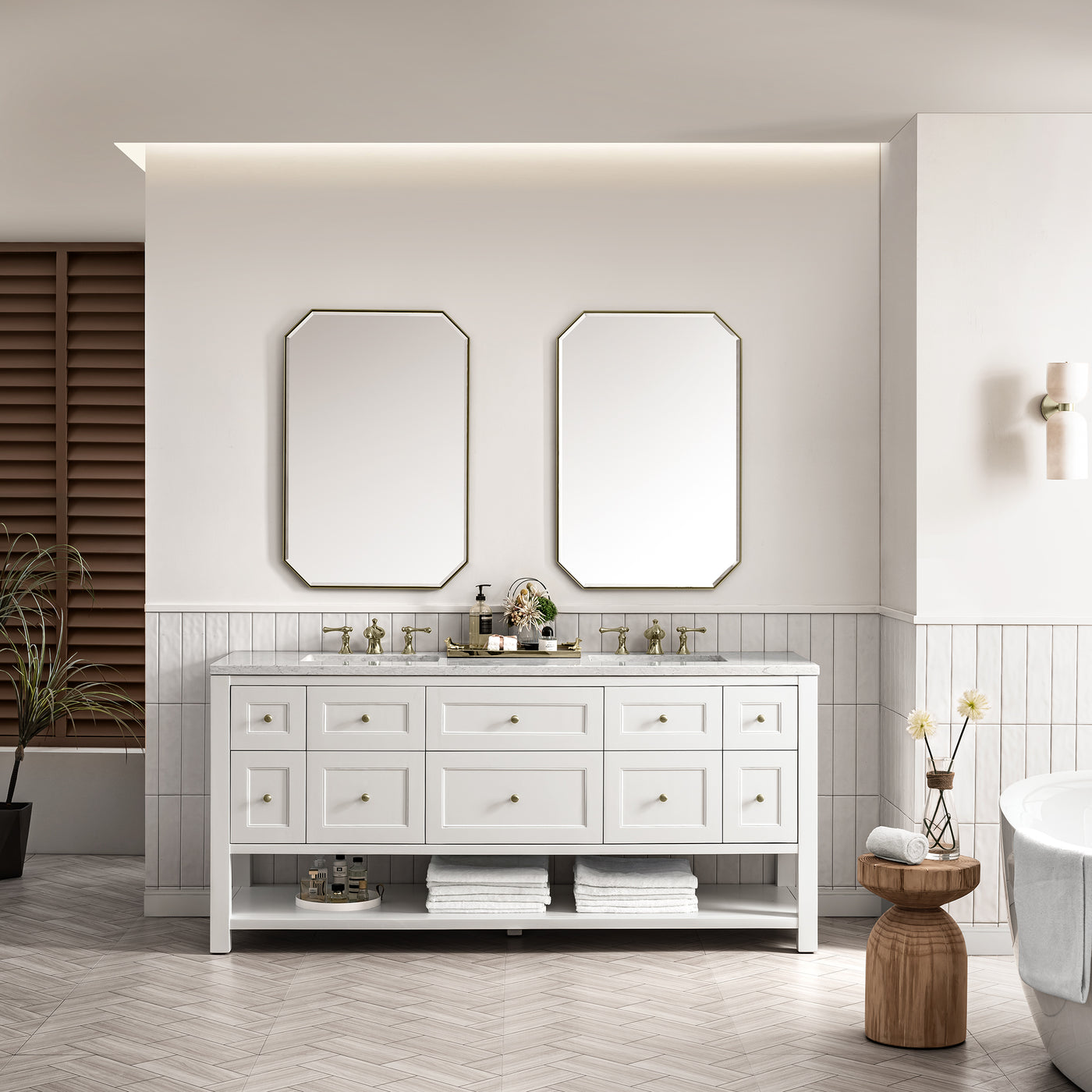 James Martin Breckenridge 72" Double Bathroom Vanity, Bright White, view 20