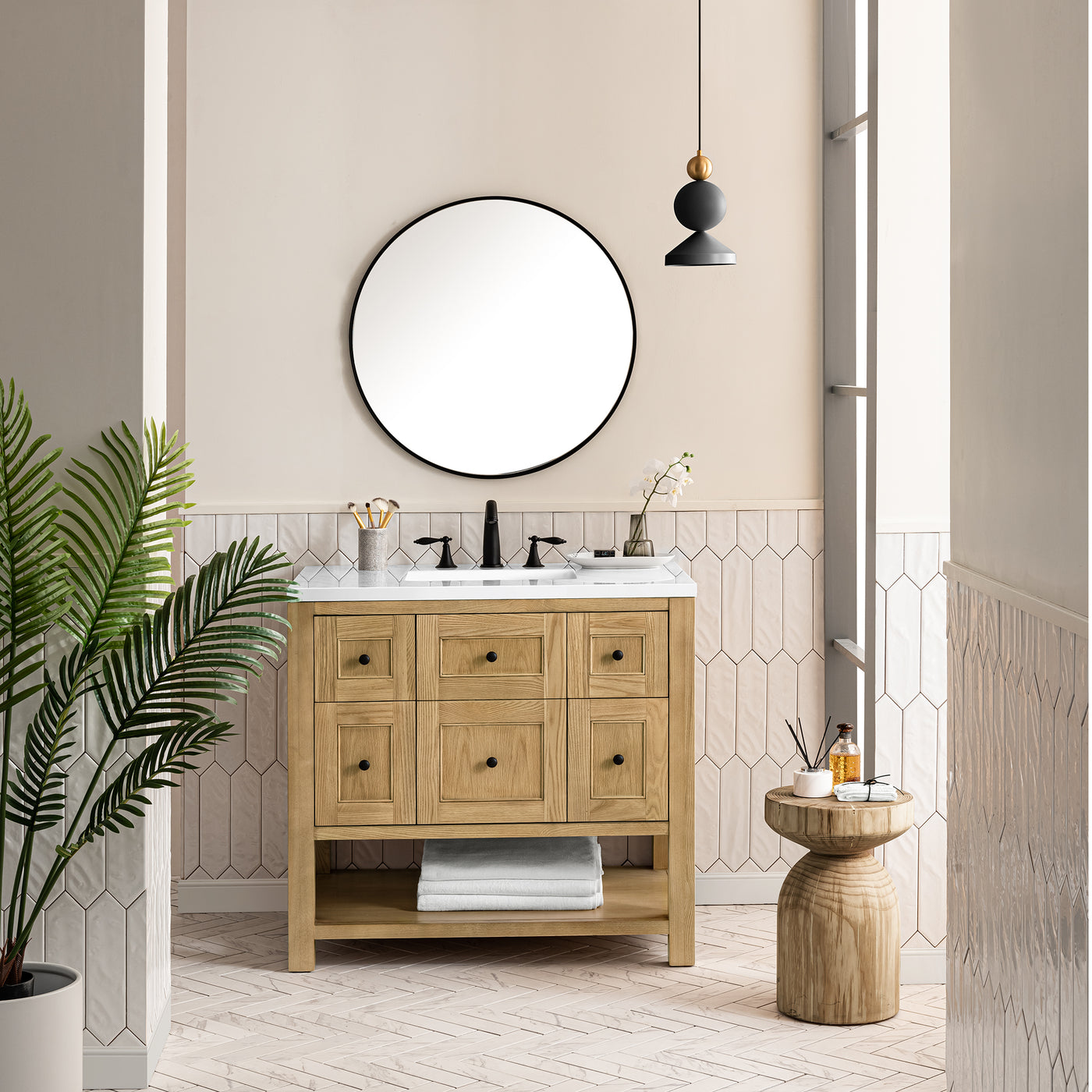 James Martin Breckenridge 36" Single Bathroom Vanity, Light Natural Oak, view 28
