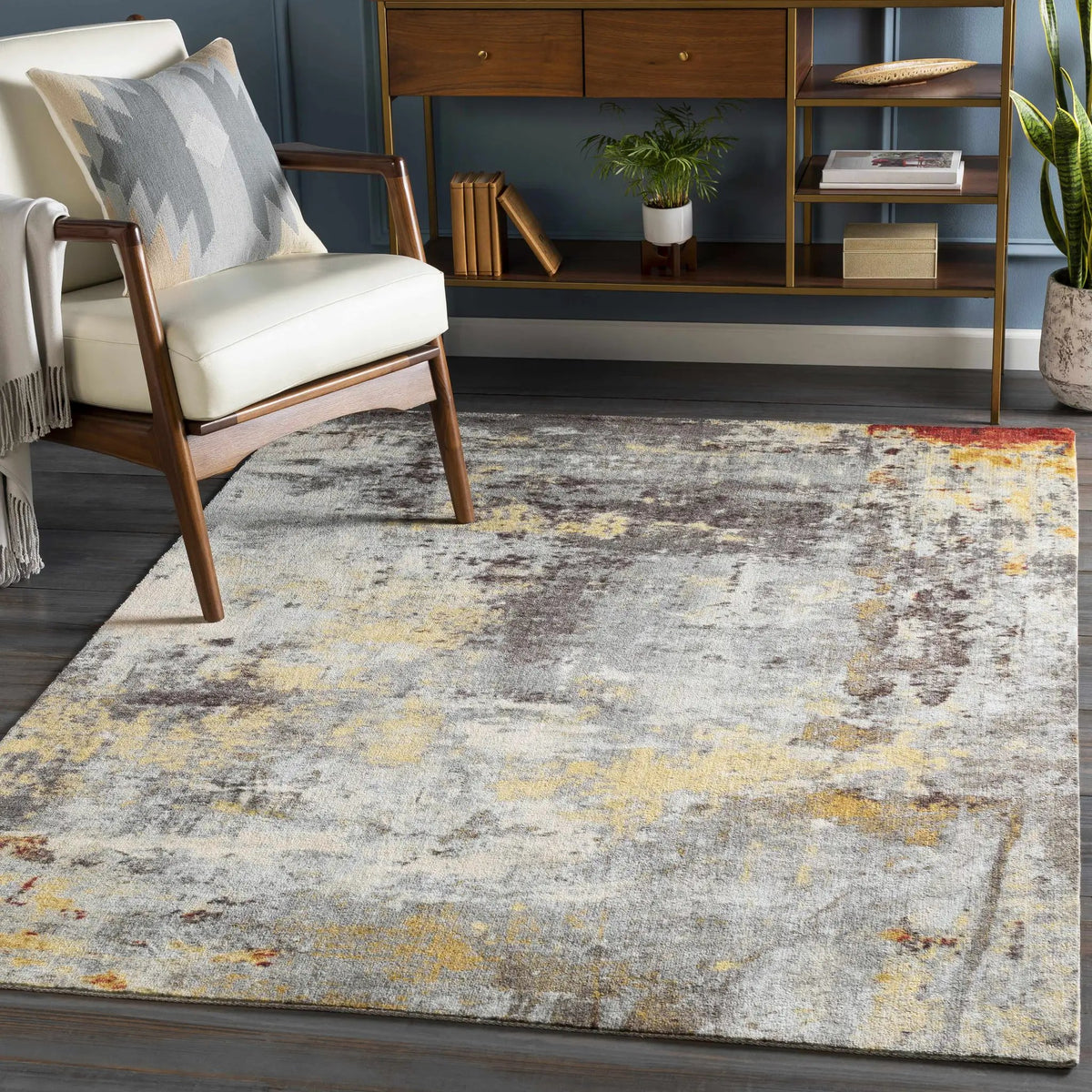 Hobson Abstract Area Rug - Clearance, installed in a room