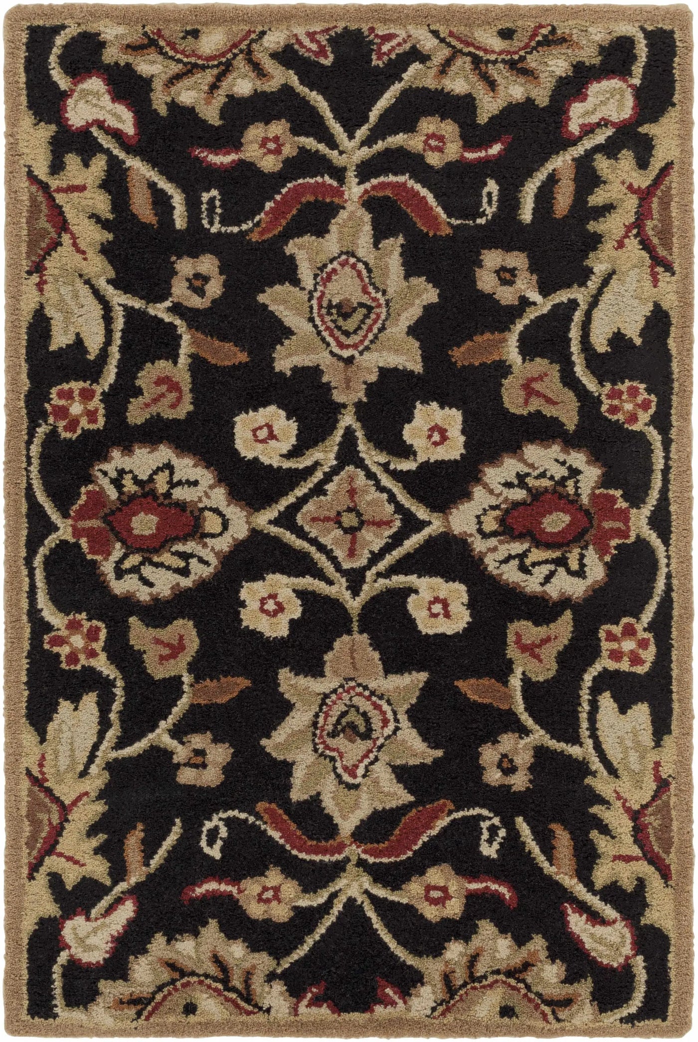 Conesus 1053 Hand Tufted Black Wool Rug by Boutique Rugs